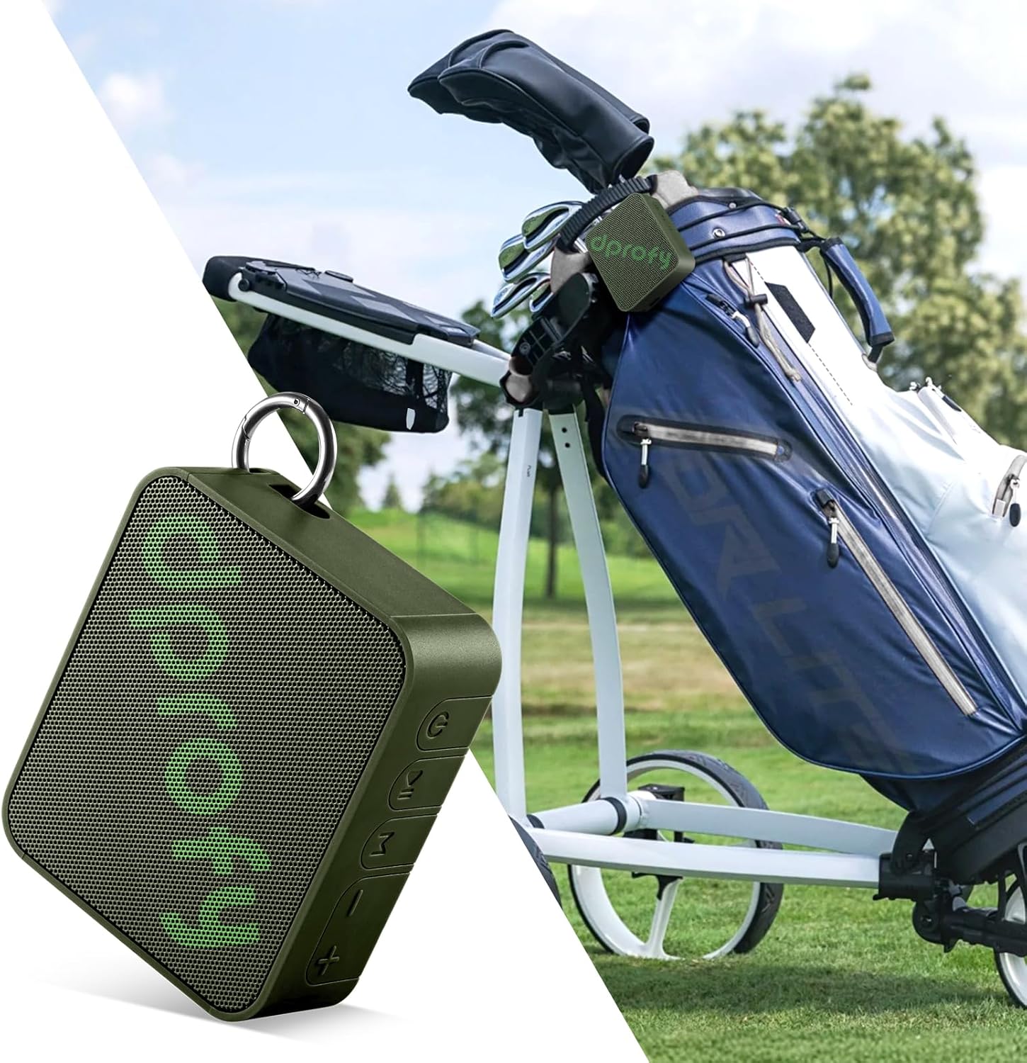 Dprofy Magnetic Golf Speaker, Golf Cart Speakers, IPX6 Waterproof, TWS Pairing, BT 5.4, 24H Playtime, TF Card Input, Portable Wireless Speaker Also for Home/Party/Outdoor/Beach