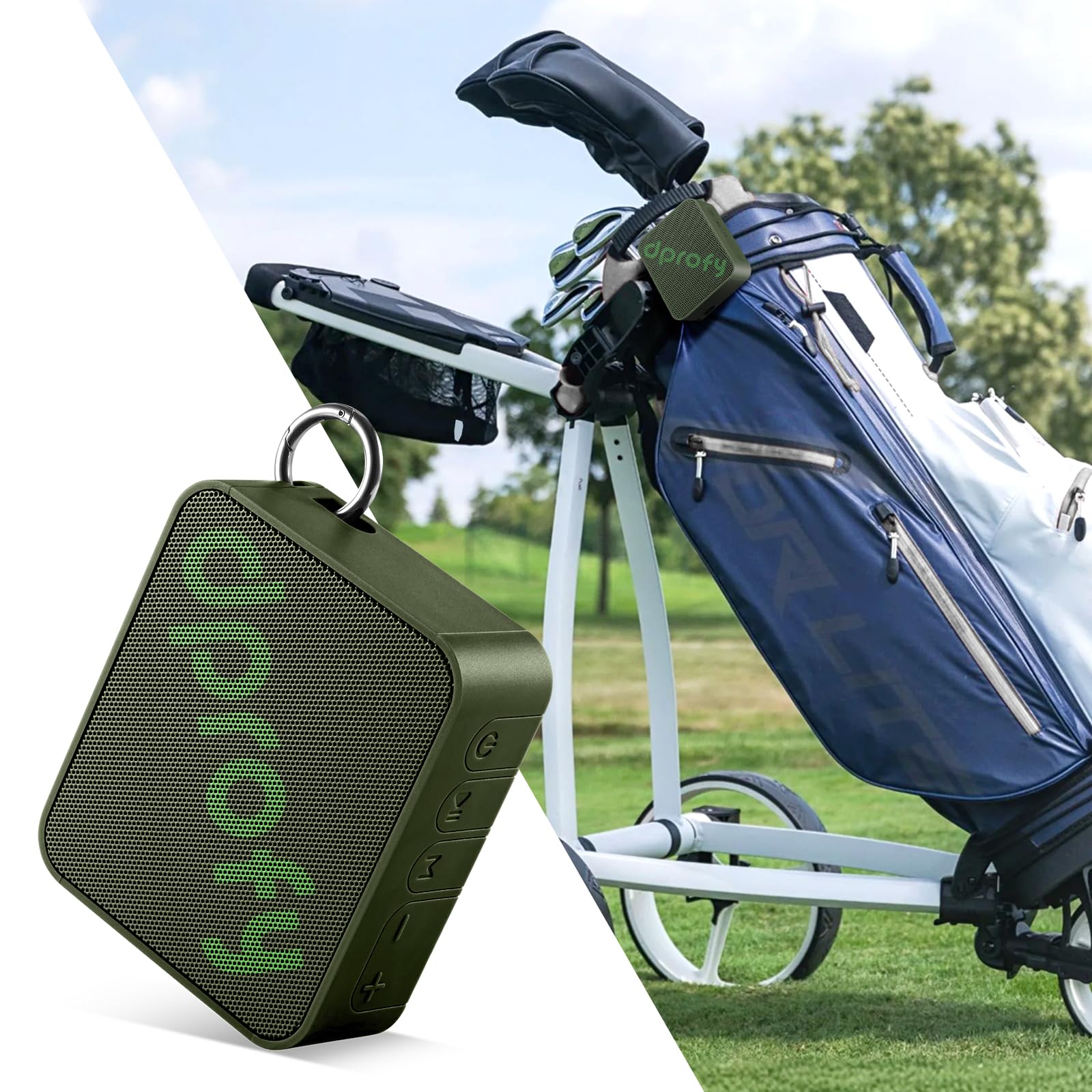 Dprofy Magnetic Golf Speaker, Golf Cart Speakers, IPX6 Waterproof, TWS Pairing, BT 5.4, 24H Playtime, TF Card Input, Portable Wireless Speaker Also for Home/Party/Outdoor/Beach