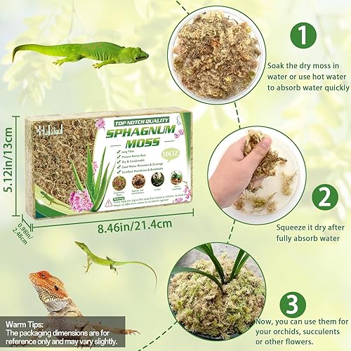 Miniatura 10 de Halatool Musgo natural de esfagno de 4.4 libras para plantas, 85 cuartos de galón, turba de primera calidad, secado con musgo de fibra larga, musgo