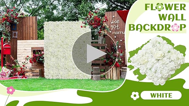 Amazon.com: White Artificial Flower Wall Backdrop Panels