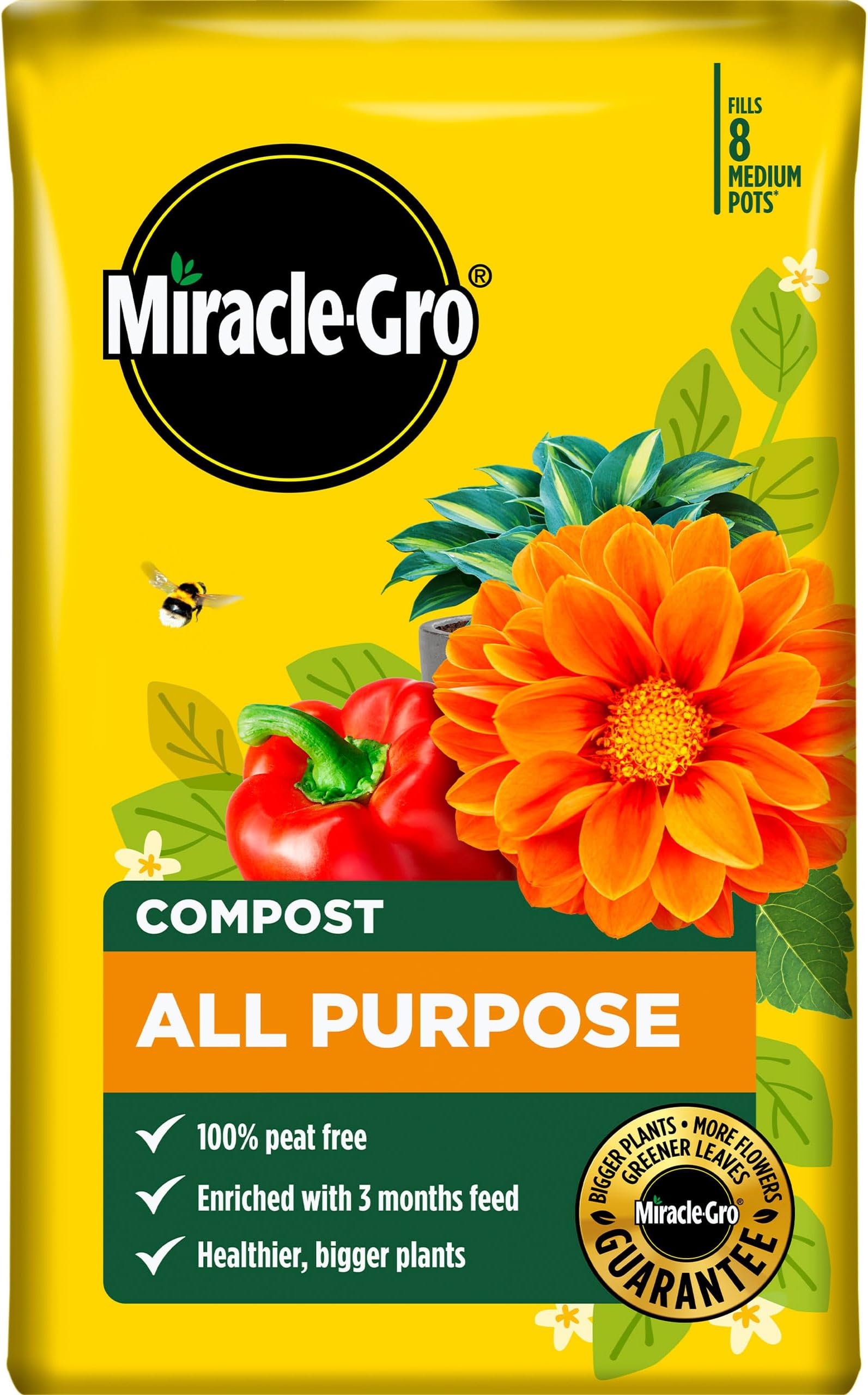 Miracle-Gro Premium All Purpose Compost, PEAT FREE, 40 Litre