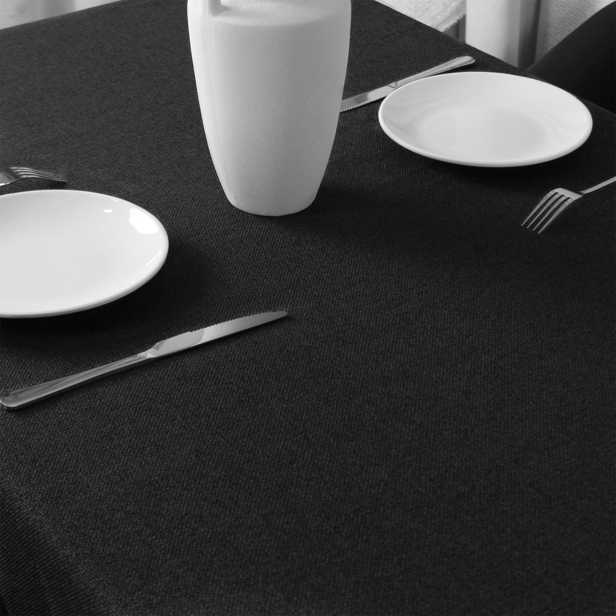 homeart Velora Black Rectangle Tablecloth 160 × 260 cm (63″ × 102″) – Elegant & Durable Water-Resistant Fabric, Wipeable, Dust-Proof Decorative Table Cover for Dining, Kitchen, Banquets, and Events