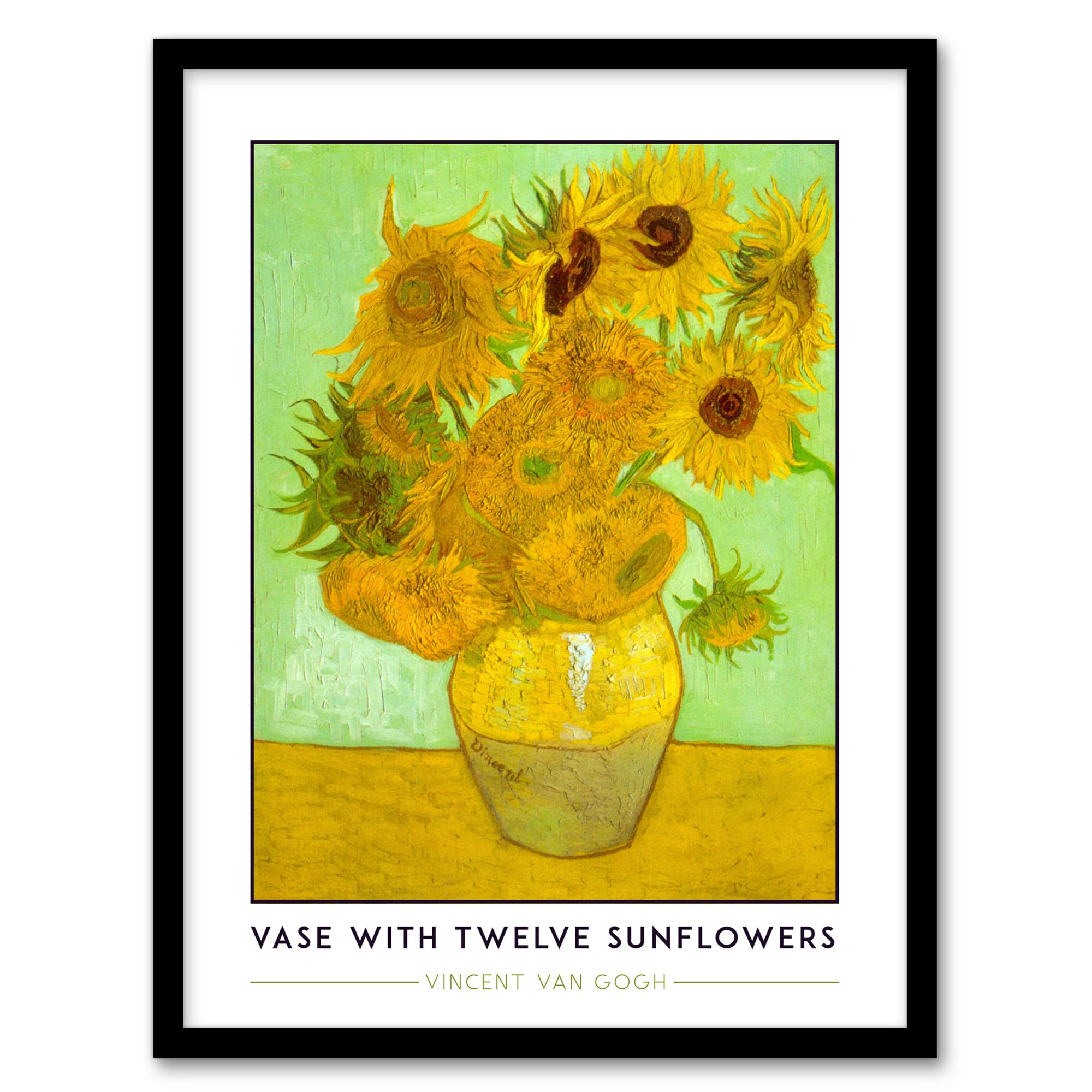 Artery8 Vincent Van Gogh Vase With Twelve Sunflowers Living Room Artwork Framed Wall Art Print 18X24 Inch