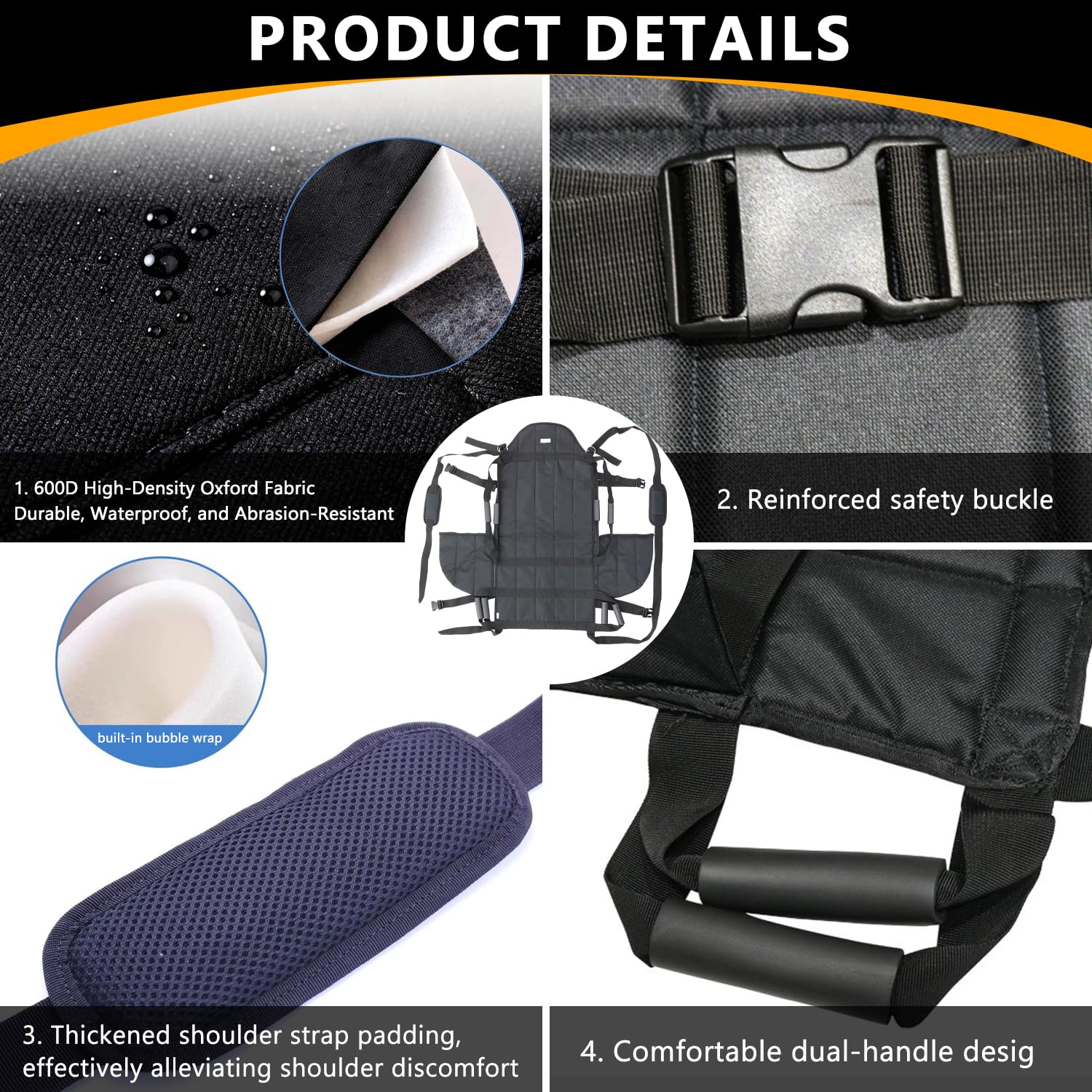 Mobility - Correa de transferencia para silla de ruedas, ayuda de elevación para personas mayores, correa de hombro para todo el cuerpo, ayuda de pie (M)