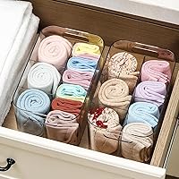 Vista 8 de 5-Compartment Clear Plastic Bin - Divided Art Supplies, Cosmetic Makeup Caddy Organizer - Multiuse Storage Container for Vanity, Bathroom, Kitchen