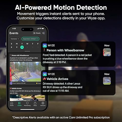 Miniatura 9 de Wyze Cámara de ventana, cámara de seguridad WiFi HD para interiores, visión nocturna a color mejorada, antirreflejo, detección de movimiento