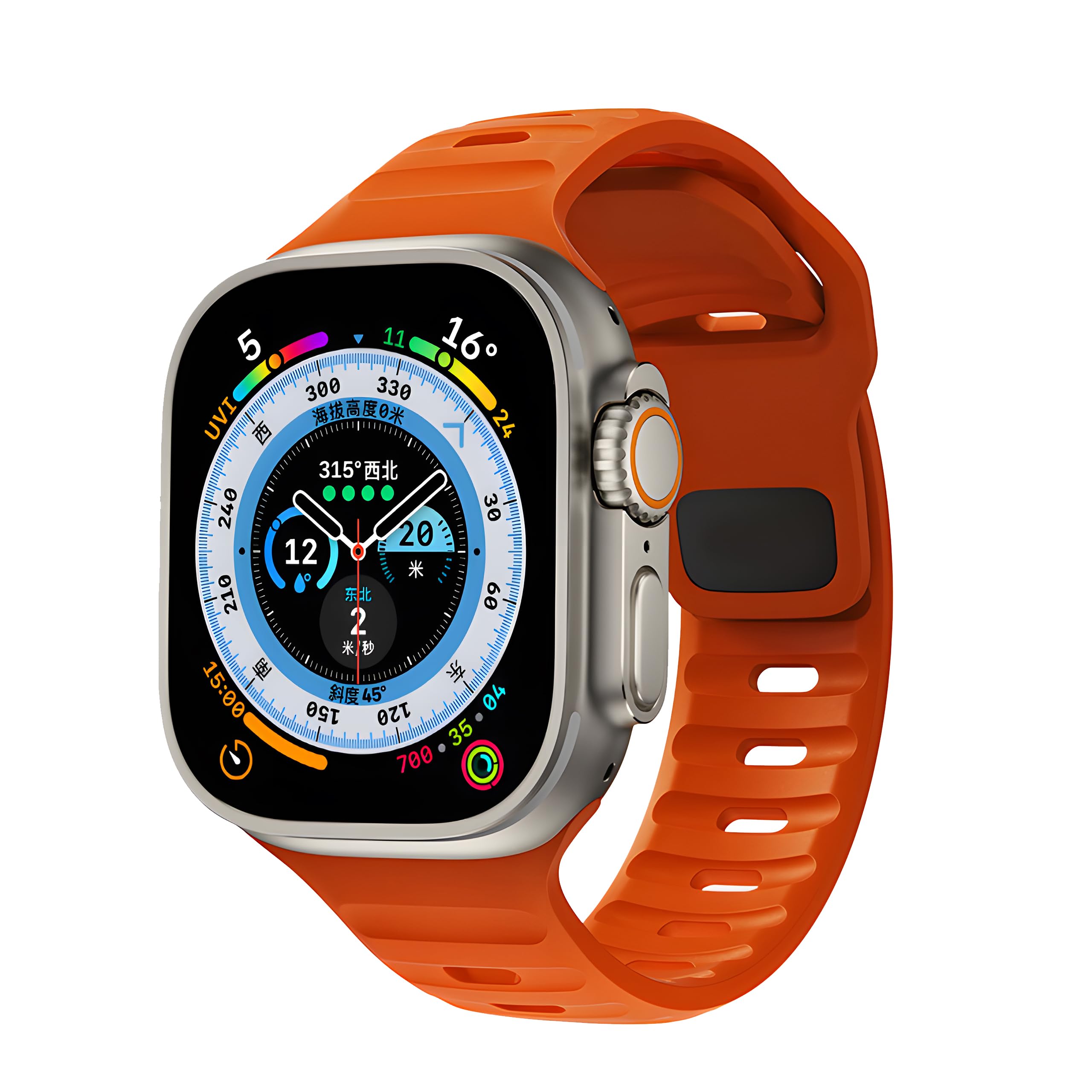 Soft Silicone Waterproof Strap Compatible with Apple Watch Ultra Band 49mm 46mm 45mm 44mm 42mm 41mm 40mm 38mm,Men Women Sport Bands for iWatch Series 10 9 8 7 6 5 4 3 2 1 SE Ultra