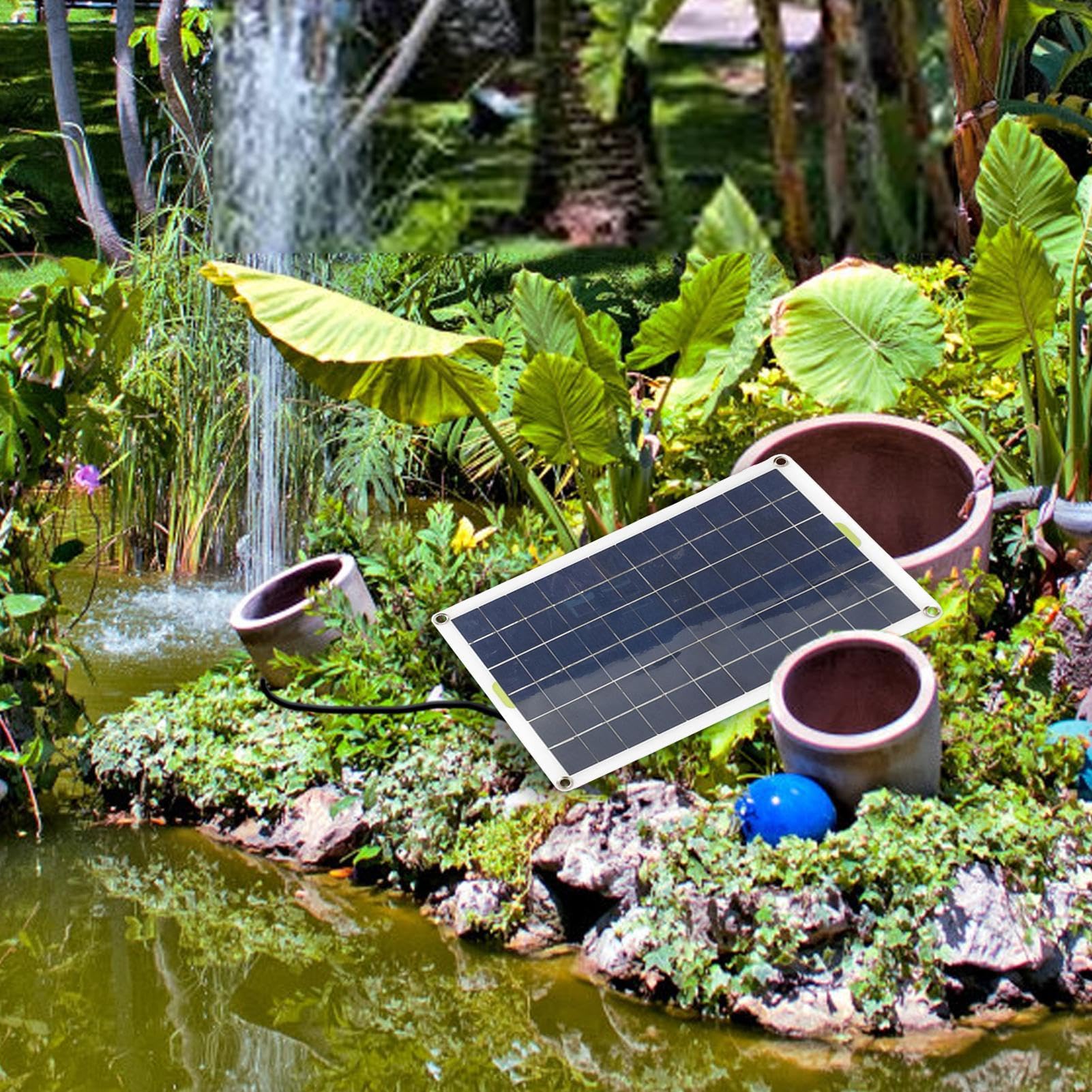 Pompa a fontana solare per vasca per uccelli, fontana per uccelli ad acqua, pompa sommergibile per irrigazione esterna da 30 W, pompa sommergibile per giardino, laghetti, colibrì giardino | pompa sommergibile per irrigazione esterna da 30 W, pompa sommerg