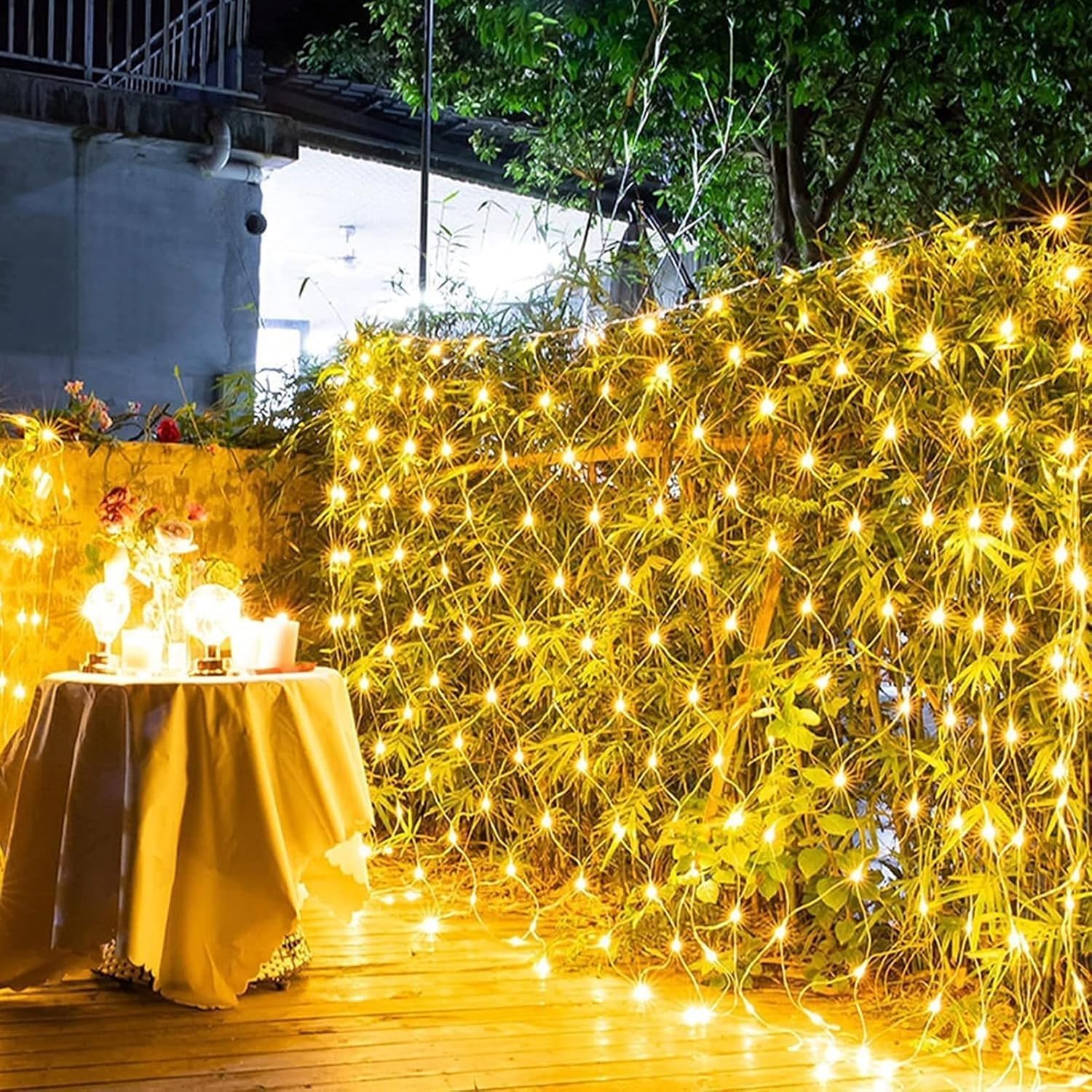 Siatka Oświetleniowa Zewnętrzna, Wodoodporna, 880 Diod LED, Sznur Wróżek Z 8 Trybami, Do Owijania Choinki, Trawnika, Patio(Warm White,10m x 8m 2000led)