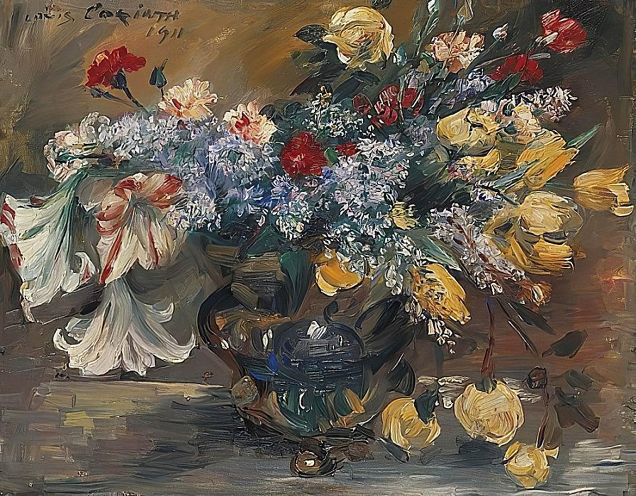 ARTXLXXBN Famous Print Painting Colorful Art Print Flower Bouquet by Lovis Corinth Canvas Art Decorations for Home Decor 60x90cm