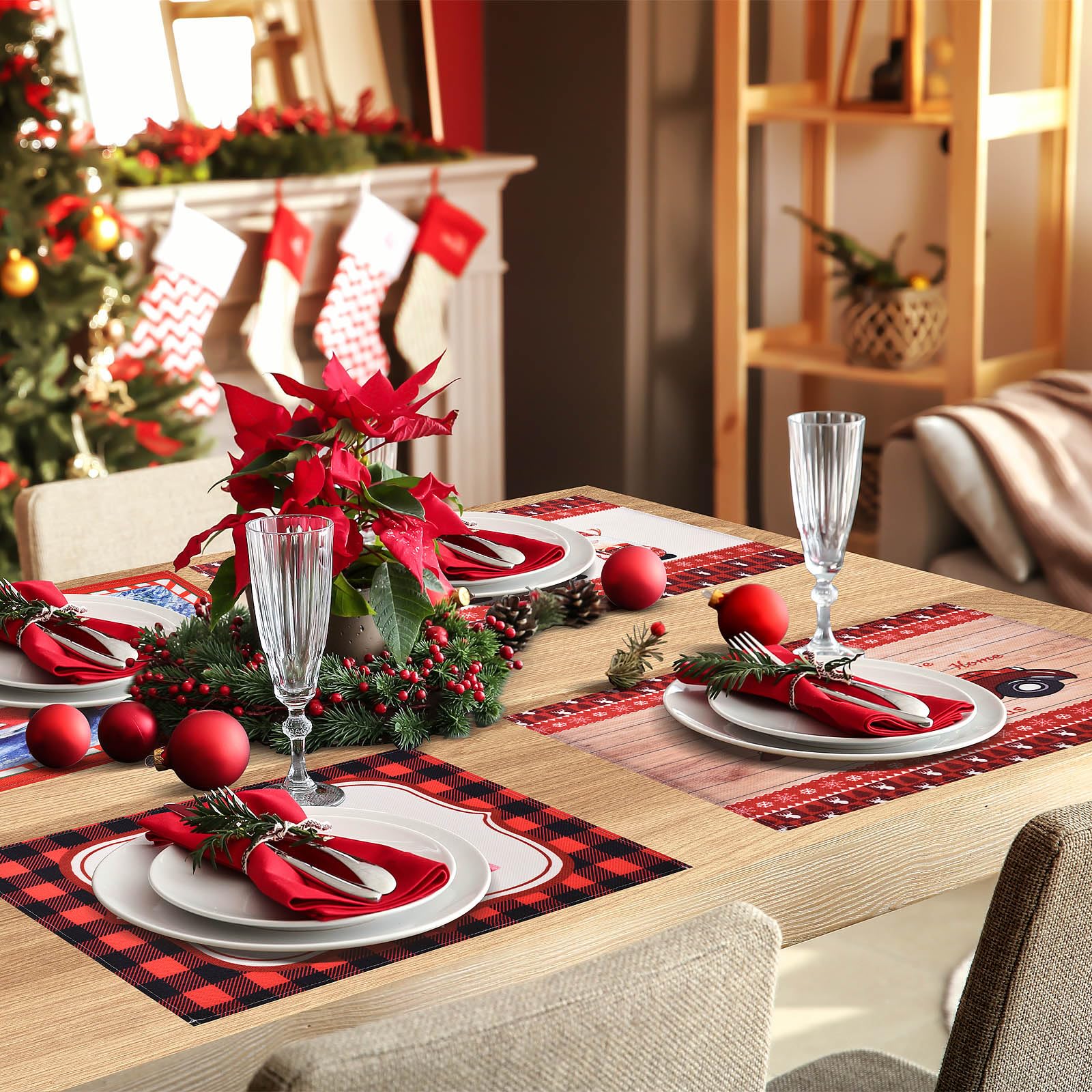 クリスマス テディベア ランチョンマット プレースマット 2枚セット