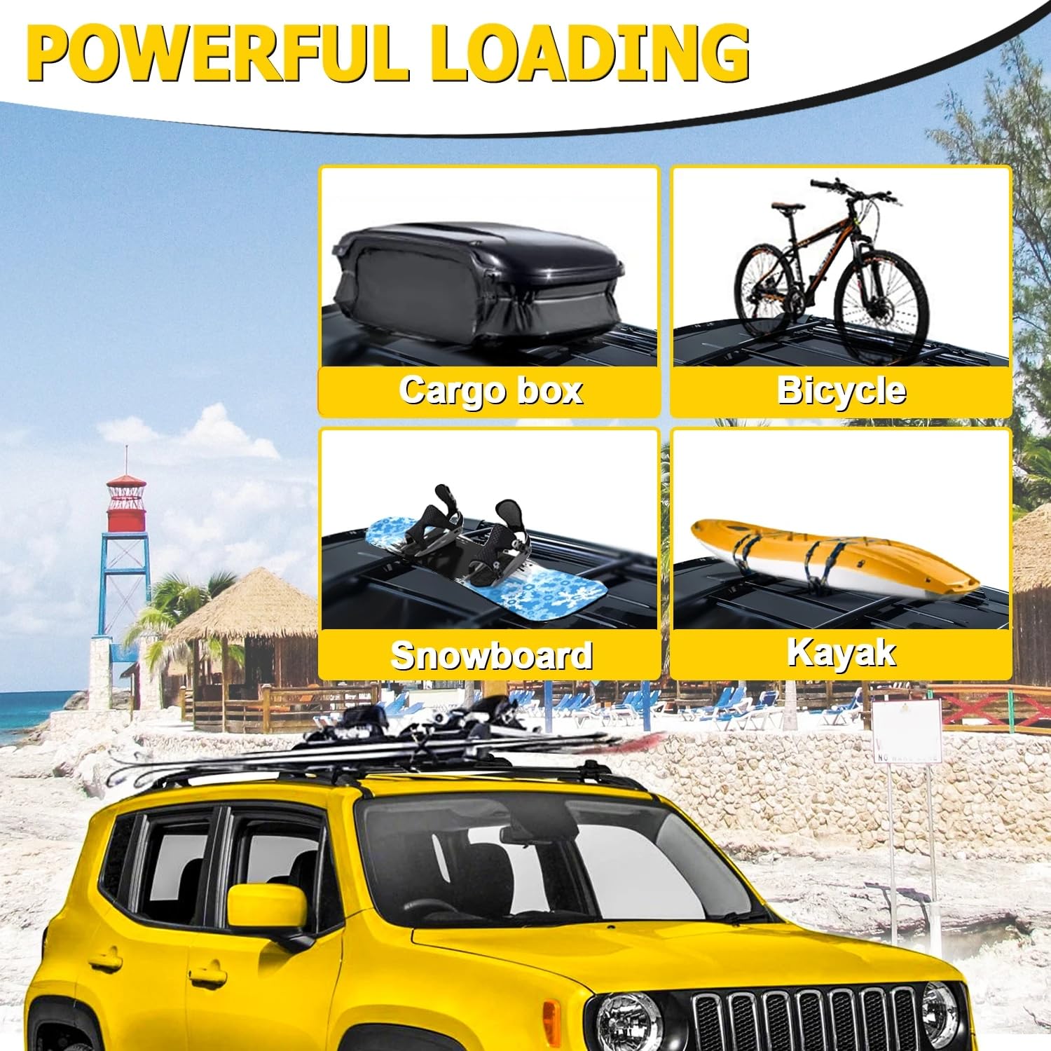 Bagażnik dachowy do Jeep Renegade 2014 2015 2016 2017 2018 2019 2020 2021, bagażniki do transportu ładunków podróżnych, akcesoria transportowe