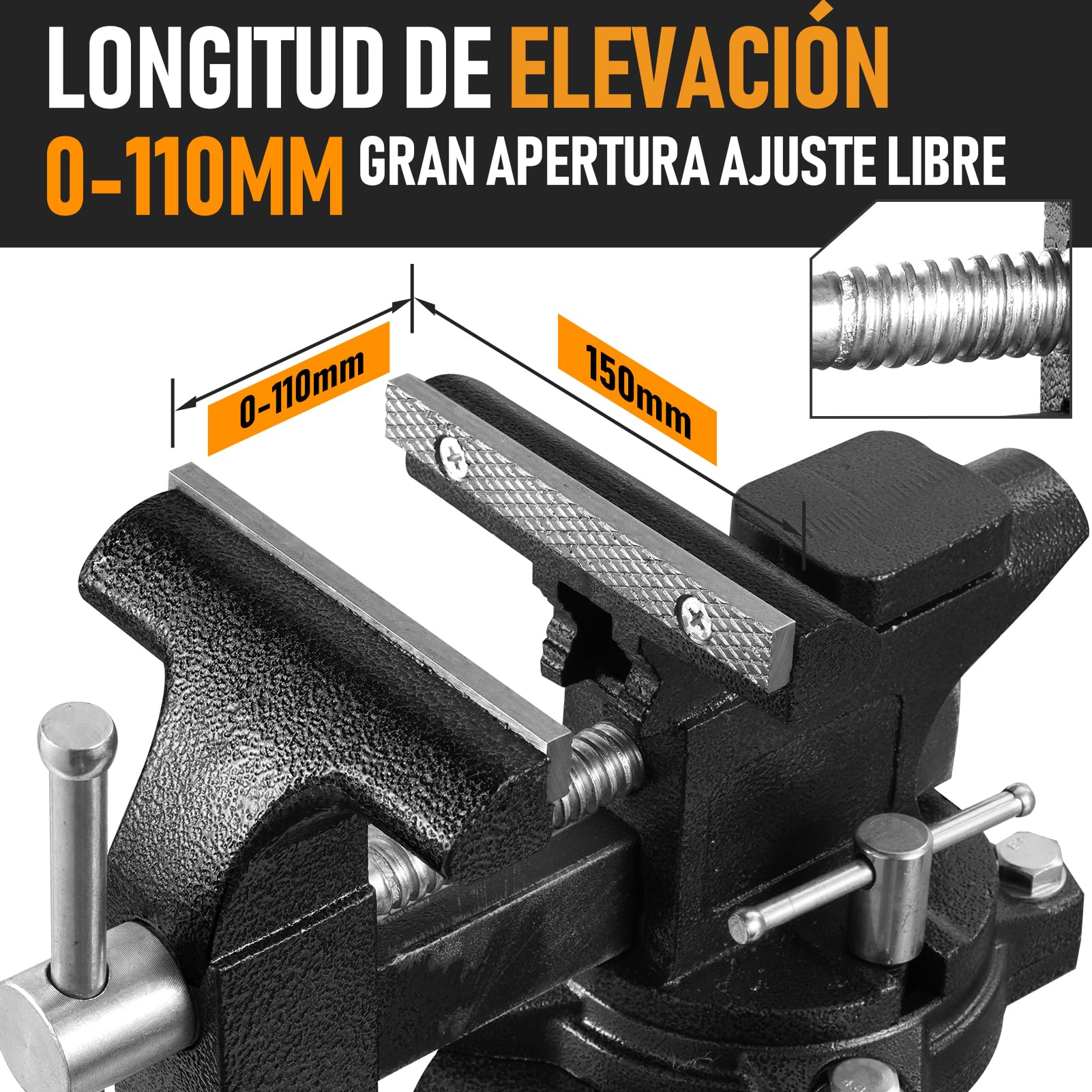 Abrazadera Tigre, 110 mm Pinzas Tiger con Rotación de 270°, 2 en 1 Hogar Tiger Clamp Multifuncionales, Fáciles de Usar en la Mesa de Trabajo