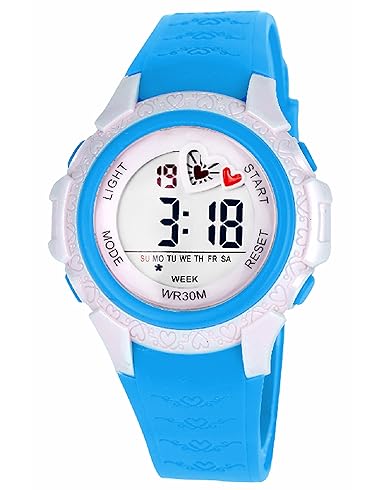 TIME UP Digital Red Heart Dial Design Alarm Multifuctions Sports Watch for Kids