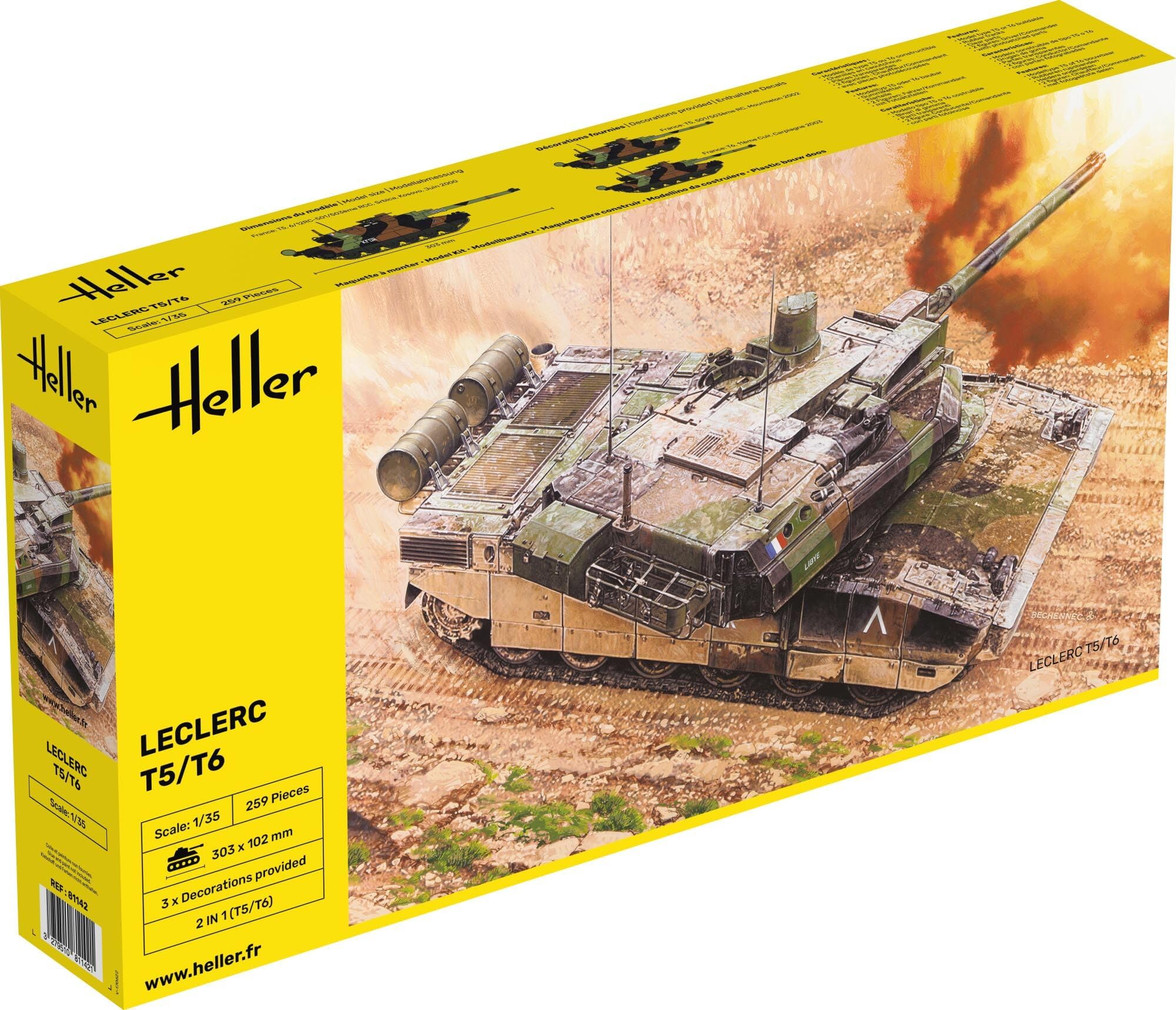 Heller - 81142 - Construction Et Maquettes - Leclerc T5 / T6 - Echelle 1/35ème