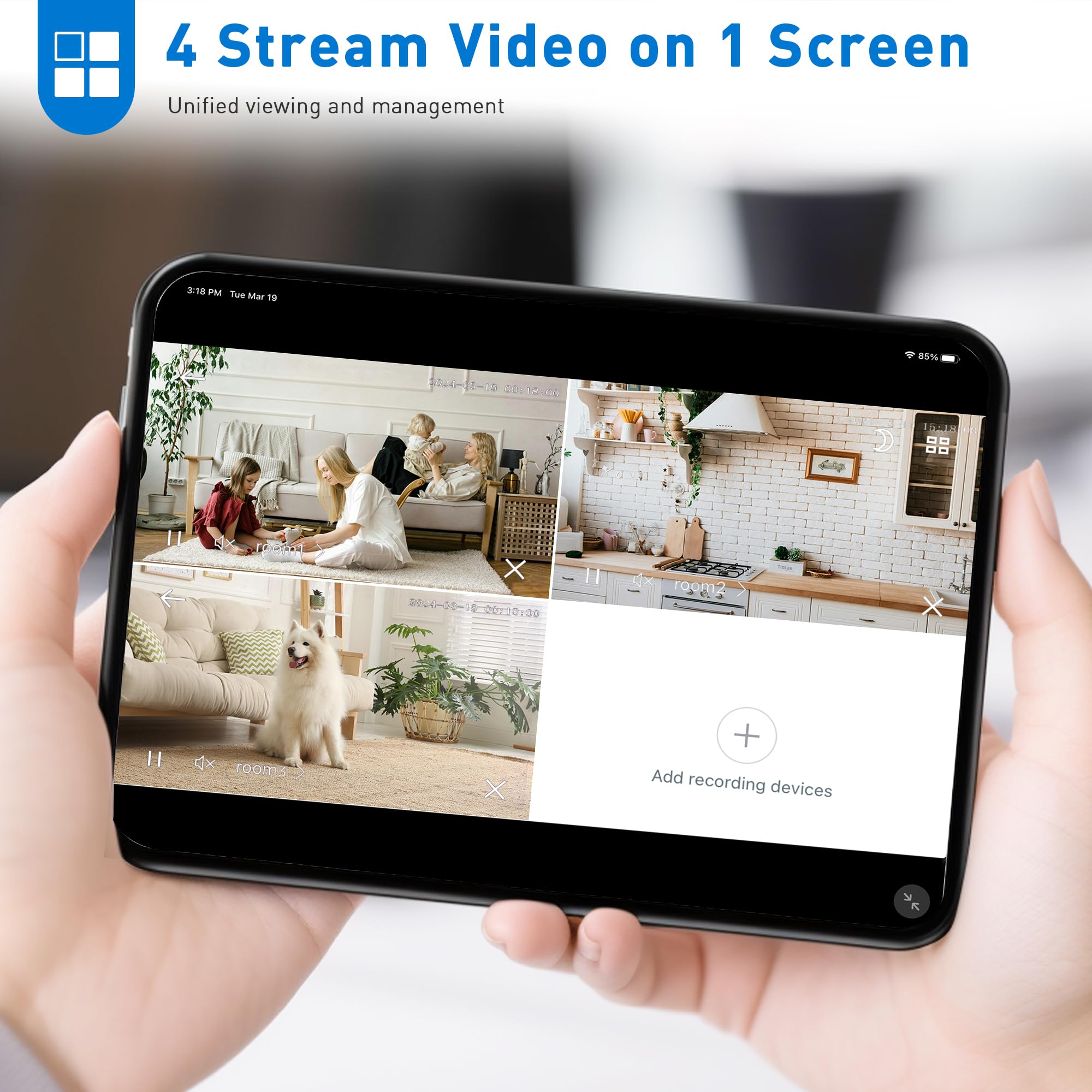Telecamera di sicurezza domestica 2K, telecamera interna per cane/animale/anziano/baby monitor, sirena app smartphone, audio a 2 vie, visione notturna avanzata con rilevamento del movimento, 4