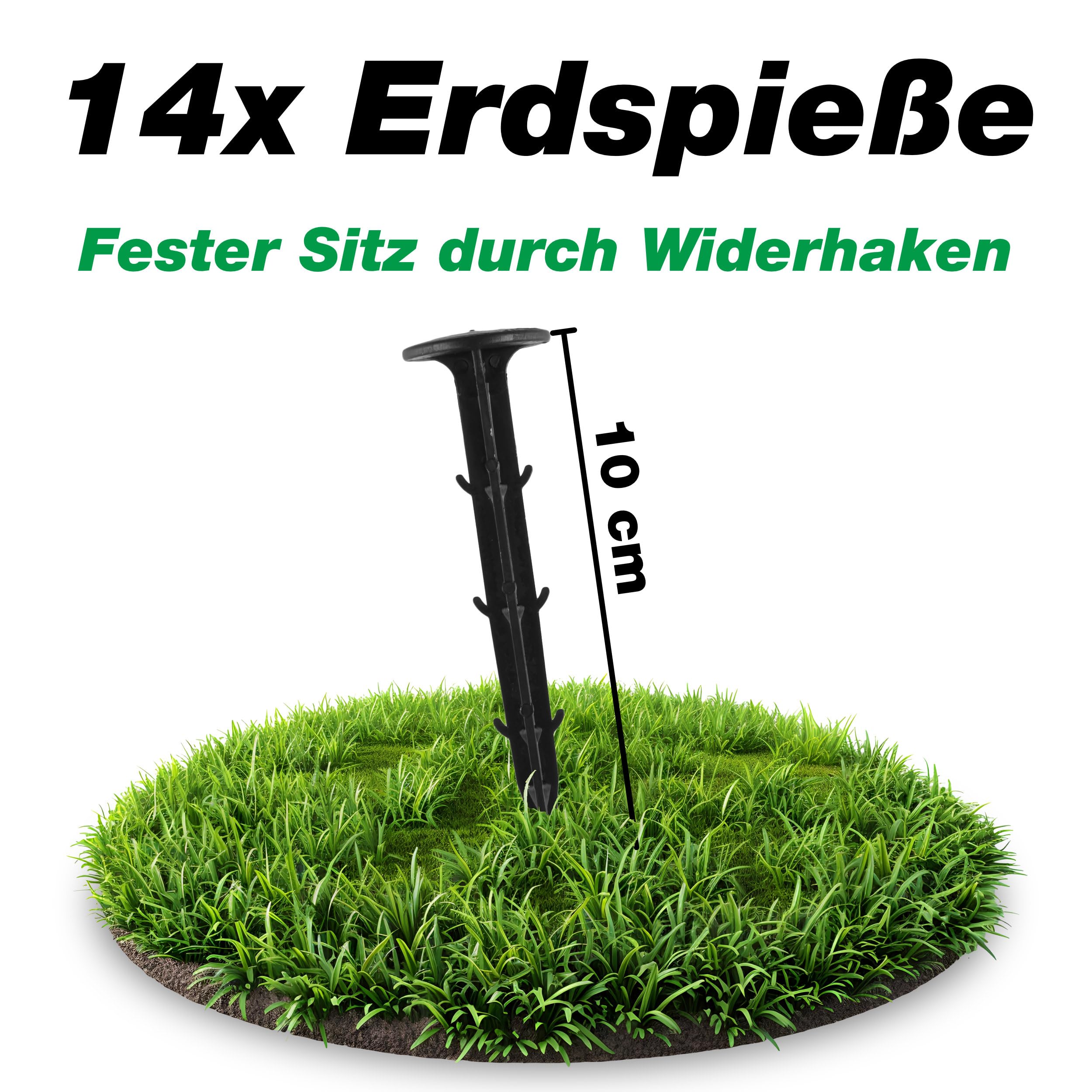 Abdecknetz (3x4m) schwarz mit Erdspießen | feinmaschig (10x10mm) mit stabilem Rand | Teichabdeckung für einen laubfreien Teich | Vogelschutznetz für Gartenteich