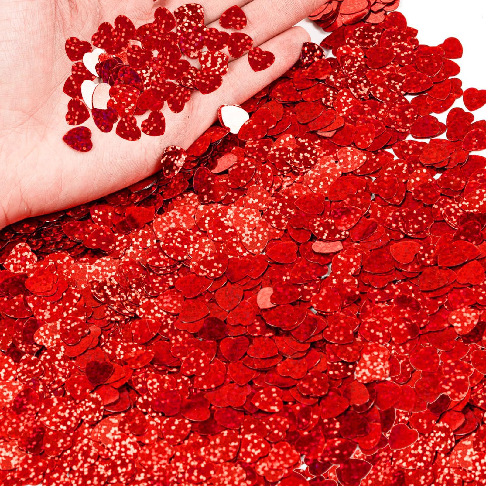 NEWFT Valentine's Day Heart Sparkling Heart Shape PVC for Vase Balloon Fillers Wedding Birthday Anniversary