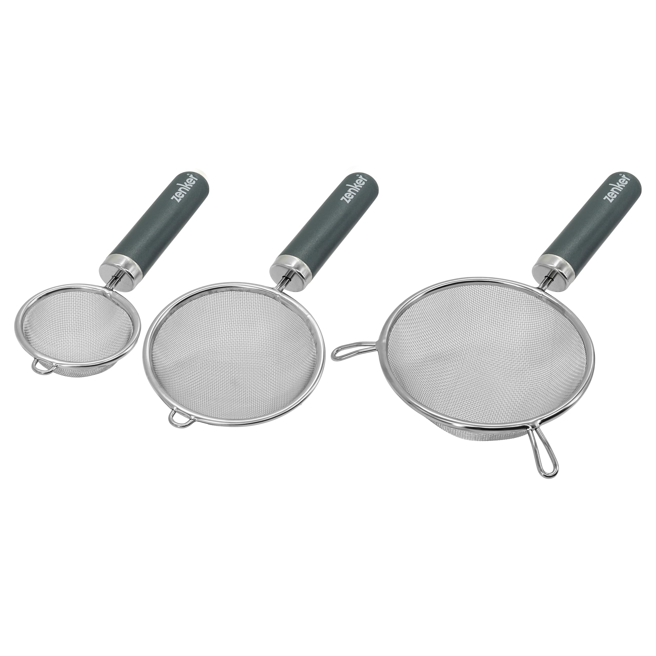 Zenker Set of 3 Sieves, Small 7cm, Medium 10cm, Large 14cm, Stainless Steel