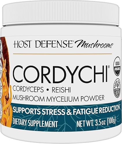 Host Defense CordyChi Powder - Suplemento energético y de apoyo inmunológico - Suplemento Cordyceps y hongo Reishi para relajación y apoyo