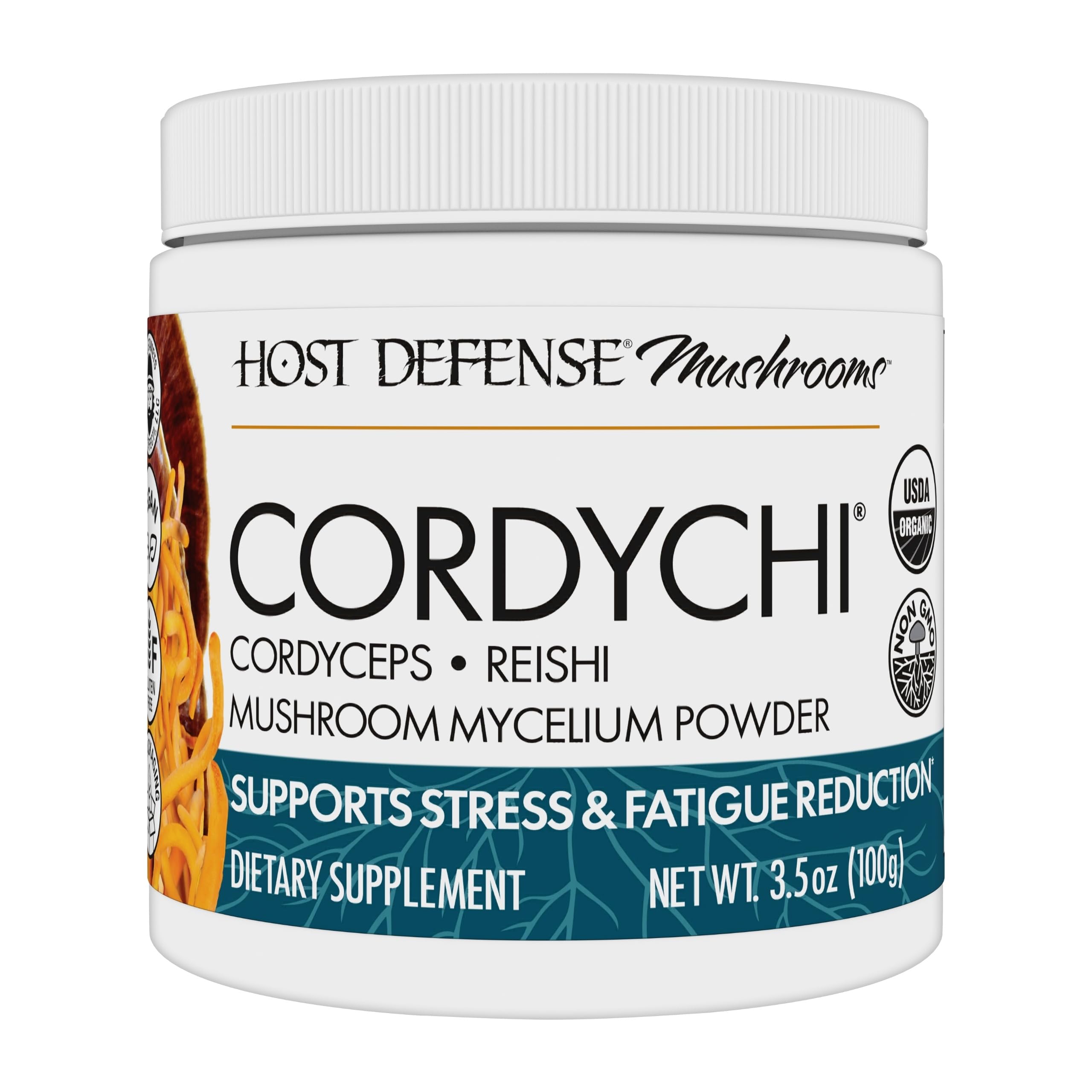 CordyChi Powder - Energy & Immune Support Supplement - Cordyceps & Reishi Mushroom Supplement for Relaxation & Respiratory Support - Aids Against Tiredness - 3.5 oz (66 Servings)*