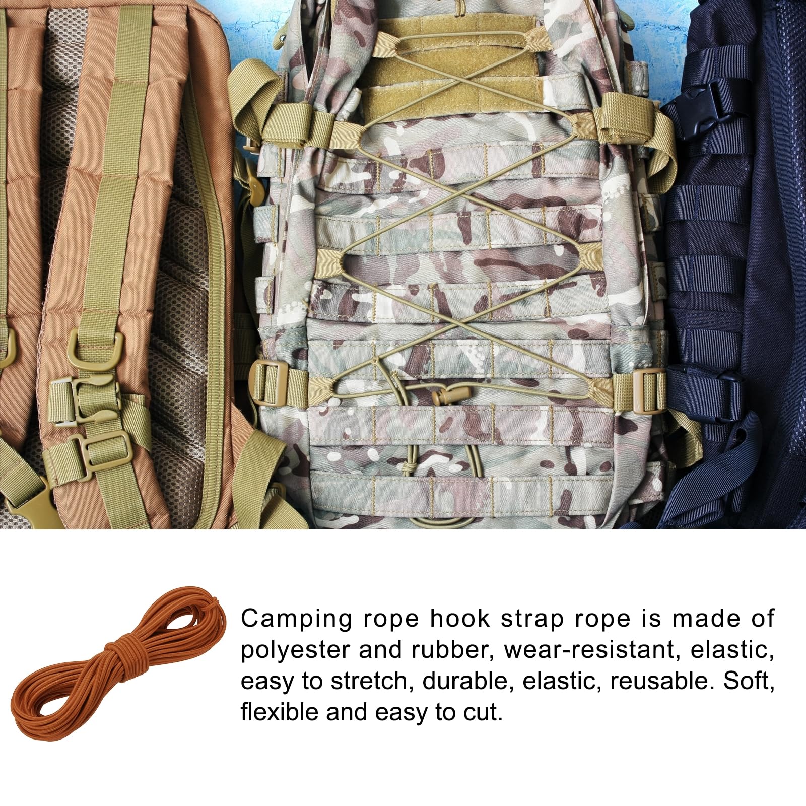 Rebower Elastic Cord Stretch String Heavy Rope 2.8mm 11 Yards Long Rubber Rope [for Sewing Camping, DIY Craft - Image 3