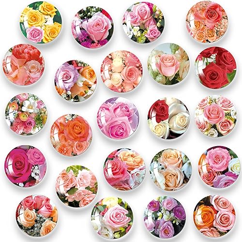 Miniatura 10 de MORCART 30 imanes para refrigerador, imanes para nevera, calcomanías de flores para decoración de nevera, imanes para nevera de cocina, pizarra