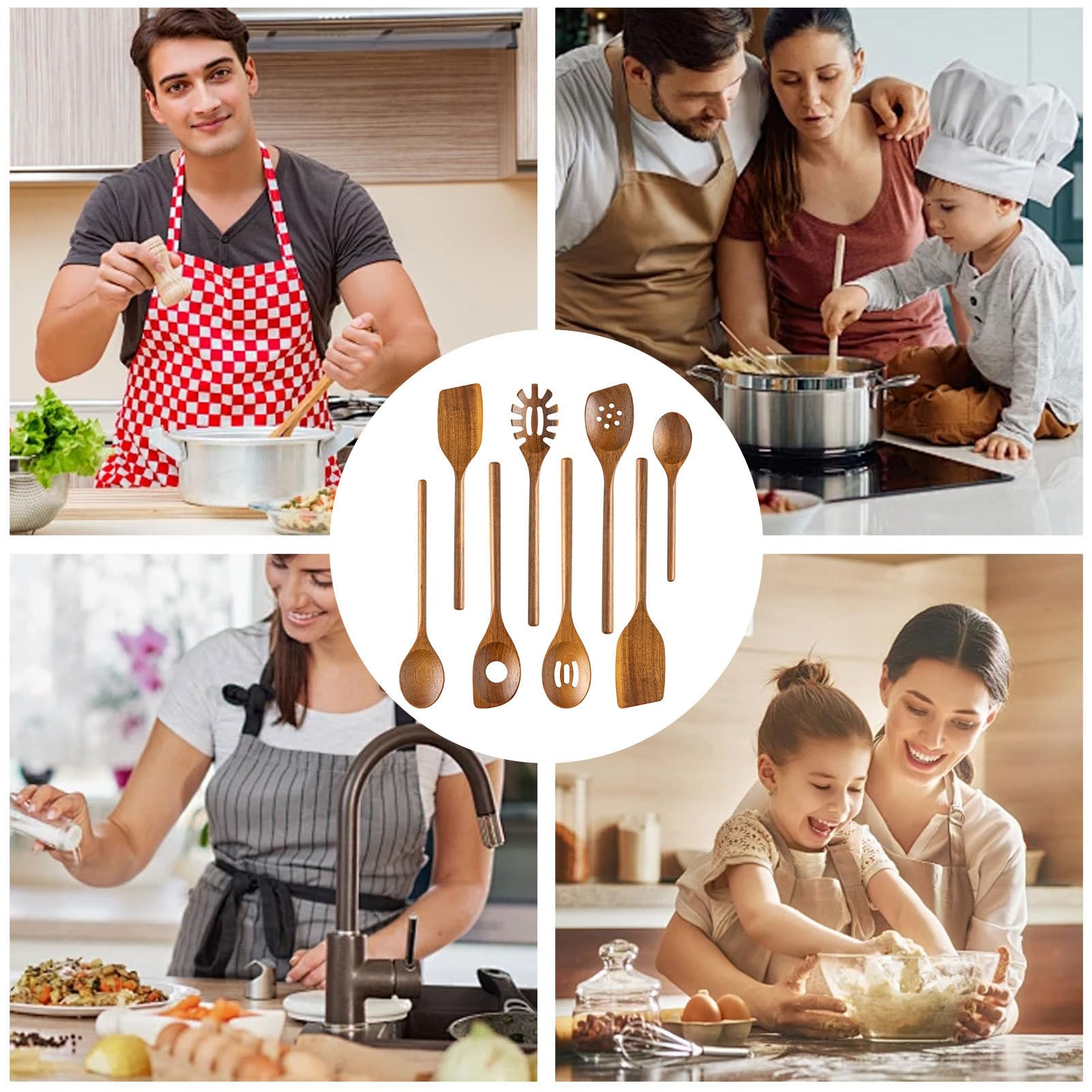 Ustensiles De Cuisine Anti-adhésif Naturel Sain Moderne Pâtisserie Mélange | Set D'Ustensiles De Cuisine 8 Pièces Manger naturel sain antiadhésif service mélange maison appartement