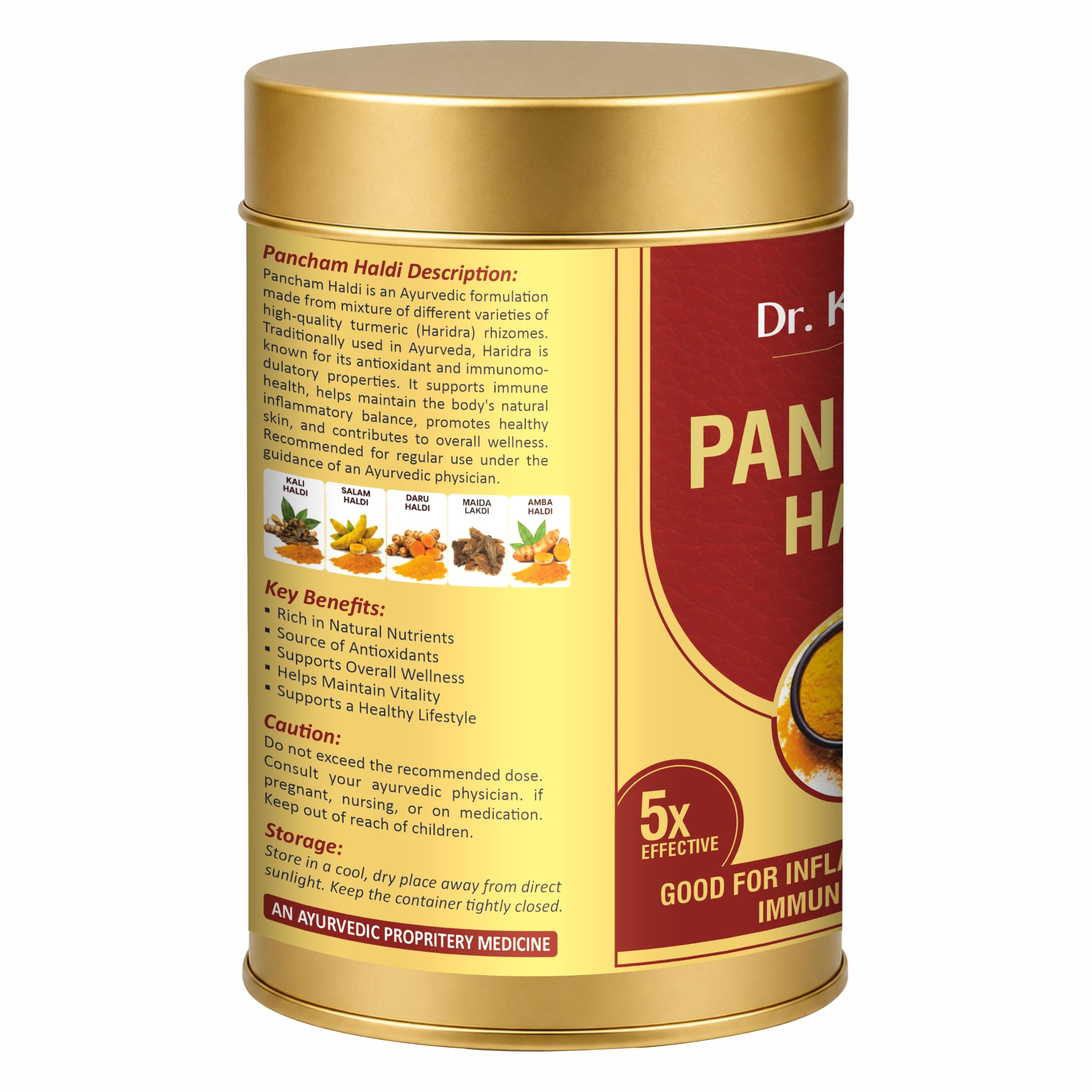 Pancham Haldi | 5-in-1 Turmeric Powder | Ayurvedic Herbal Blend | Natural Curcumin | Daily Health & Wellness Support | 200g — Amazon image 5