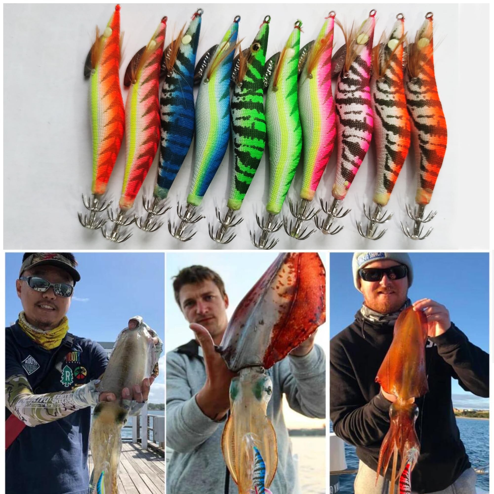 Esche da Pesca Gambero Luminoso Esca Calamaro Jig per la Pesca da Alba di Notte