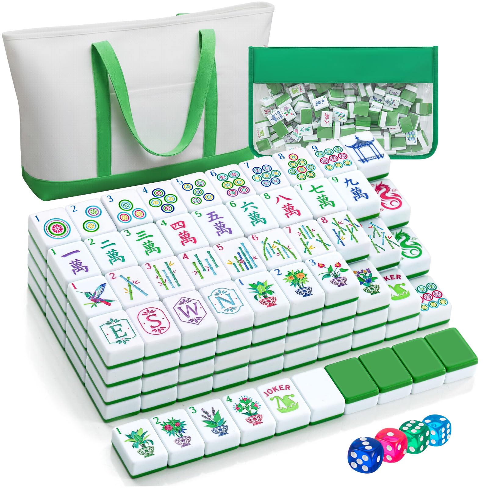 Amazon.com: Soulchen 1.2'' American Mahjong Set, 168 Pcs Green