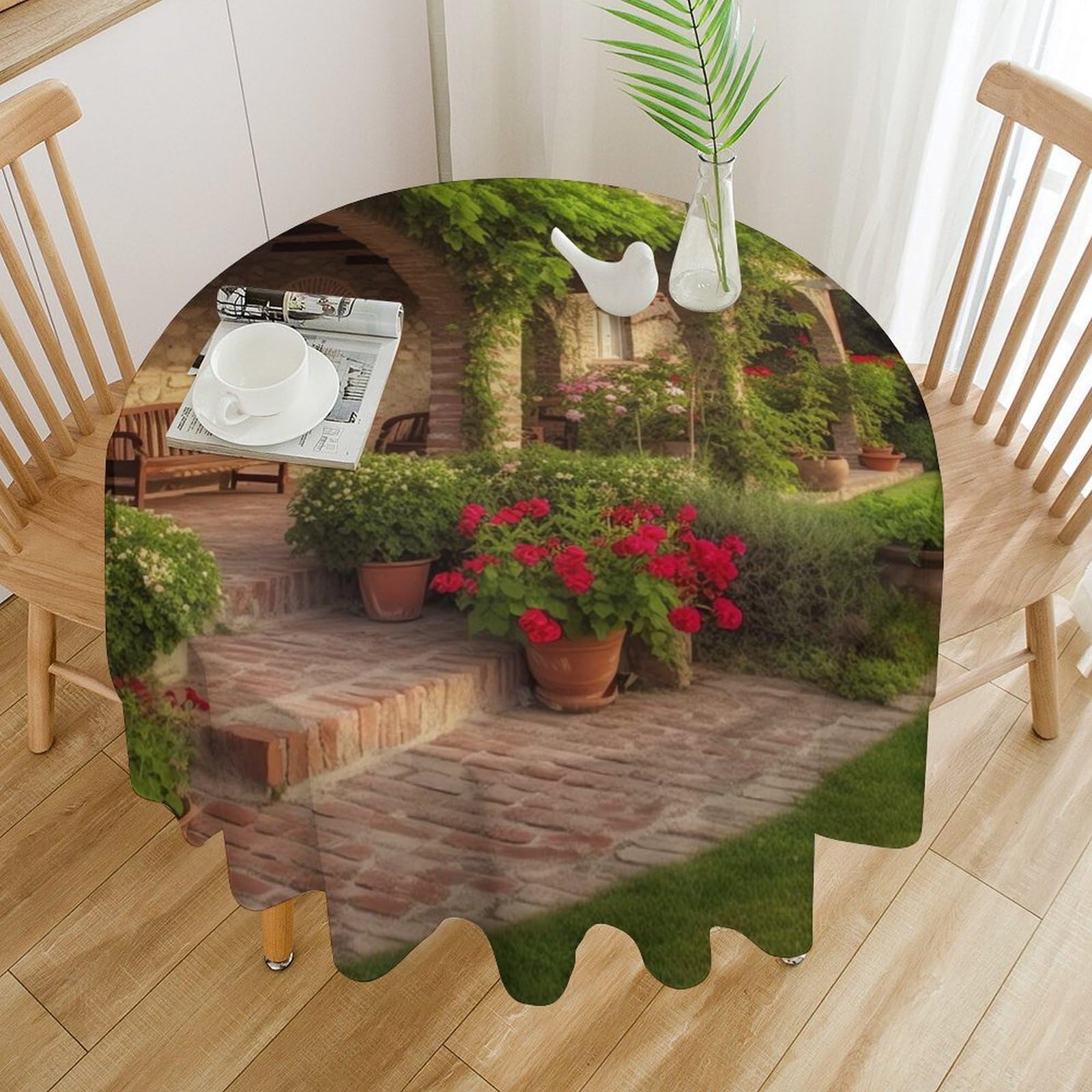 Nappe de table ronde pour fête et terrasse extérieure étanche 152cm