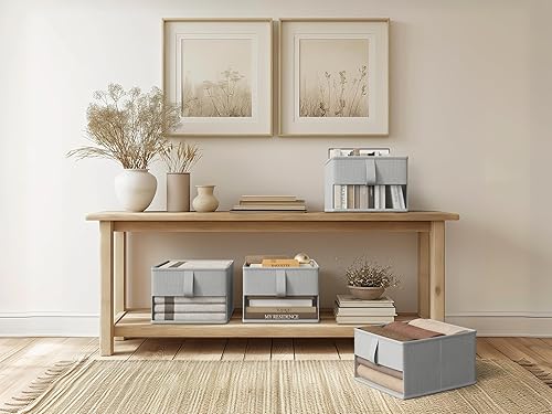 Miniatura 2 de Contenedores de almacenamiento plegables con ventana transparente, organizador de tela para armario, estantes y cubos, cajas de almacenamiento