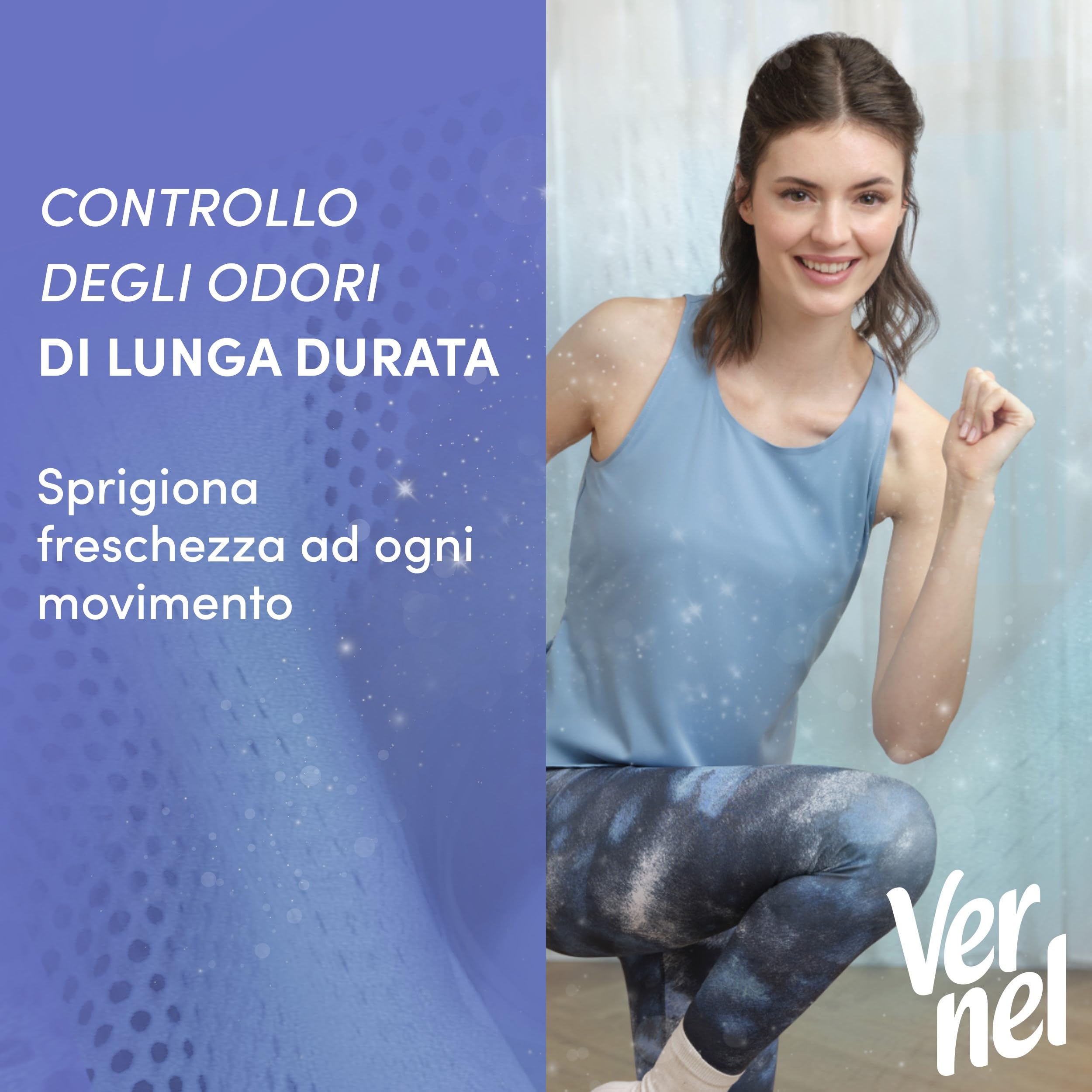 Ammorbidente Concentrato Vernel Fresh Control Freschezza Glaciale (10 x 48 lavaggi), Ammorbidente Concentrato per Tutti i Tessuti, con Controllo degli Odori di Lunga Durata