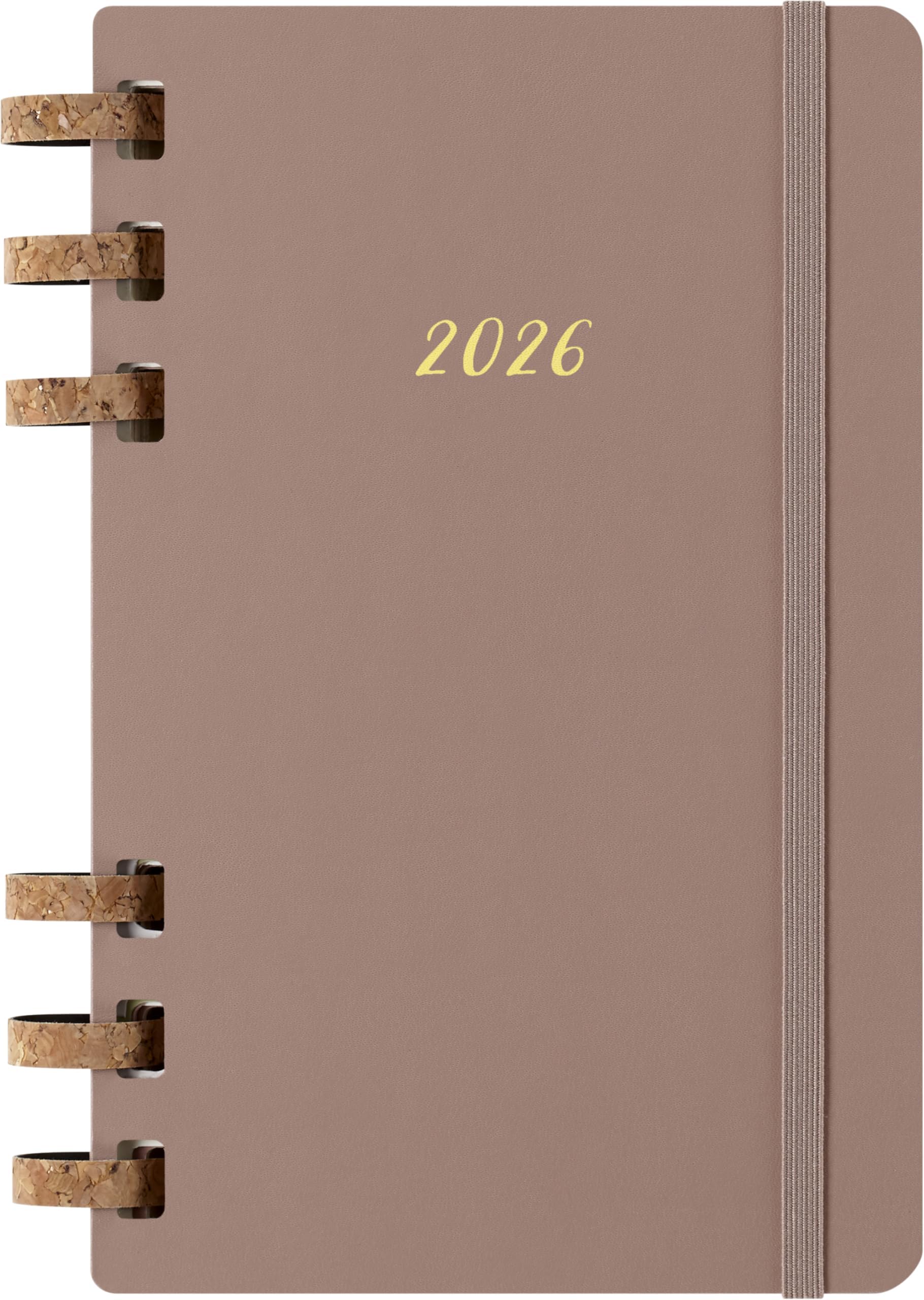 Moleskine Life Planner 2026, Weekly and Monthly Spiral Agenda 12 Months, Hard Cover and Elastic Closure, Almond Color, Large Size 13x21 cm
