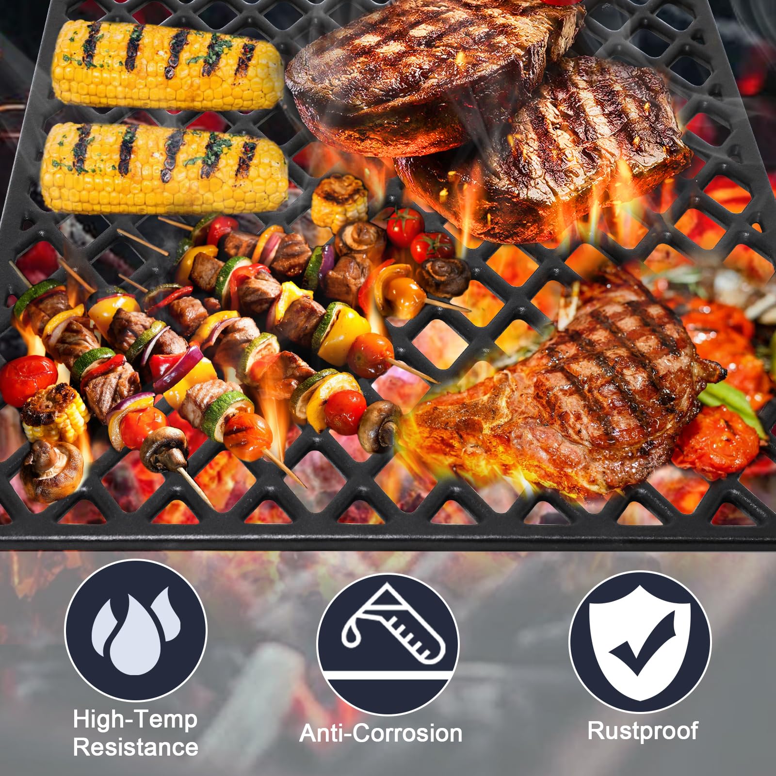 Amazon.com : Hiorucet Cast Iron Grill Grates for Pit Boss 850