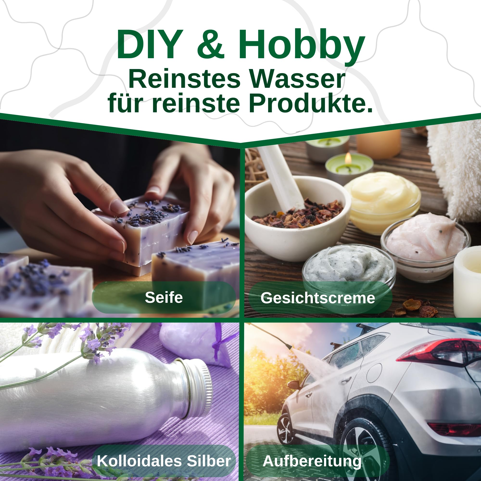 Agua Bidestilada | Aqua destilada 2 veces - Ideal para el hogar, medicina, laboratorio y electrodomésticos, automóvil o plancha - 1L, 1L con cabezal de pulverización, 5L y paquete de 3x5L