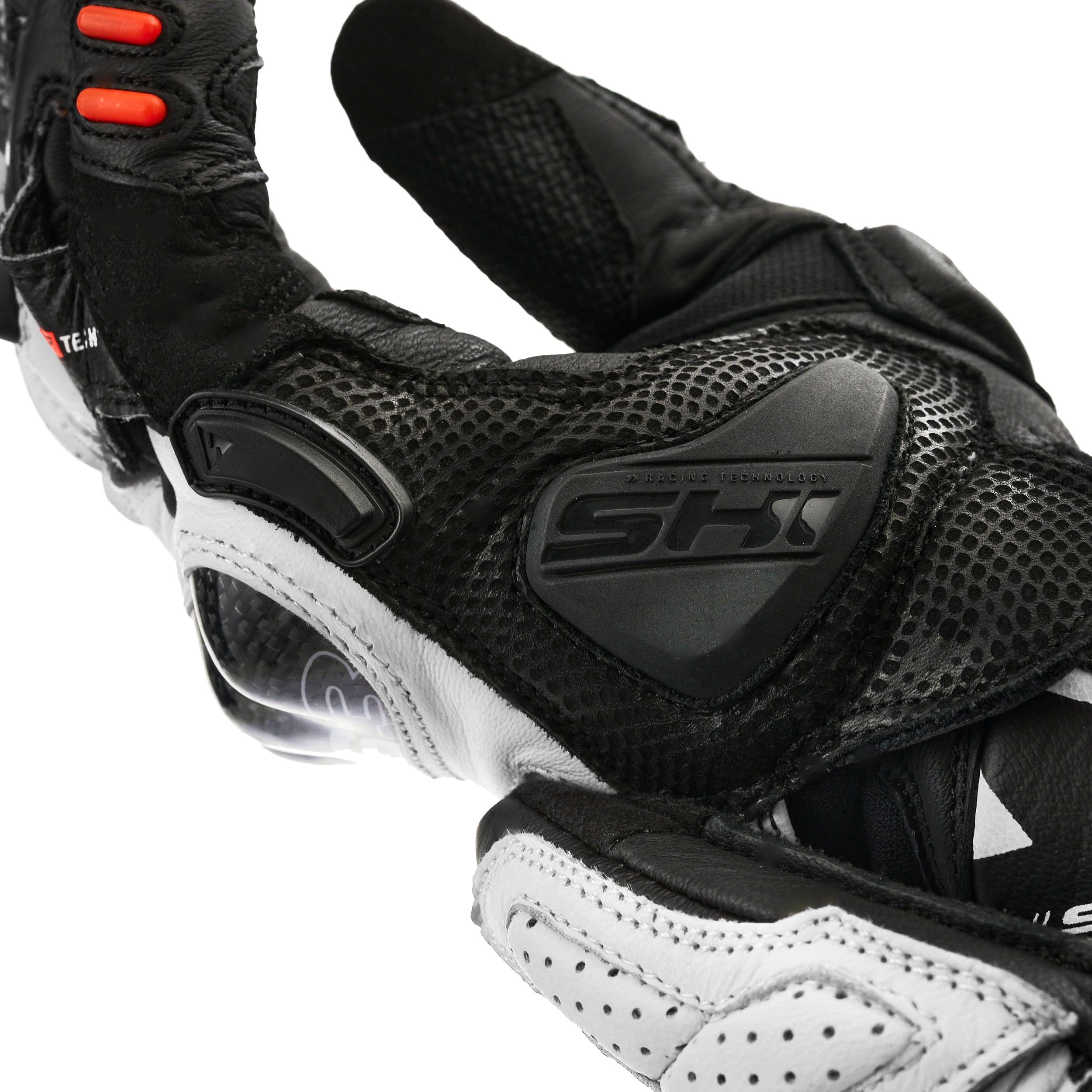 SHIMA XRS-3 Motorrad Handschuhe Herren Leder Kurze Sport Motorradhandschuhe Schutz Touchscreen Stadt Lederhandschuhe Motorcycle Belüftet Verstärkt Perforiertes Leicht (Herren, Weiß, 3XL)