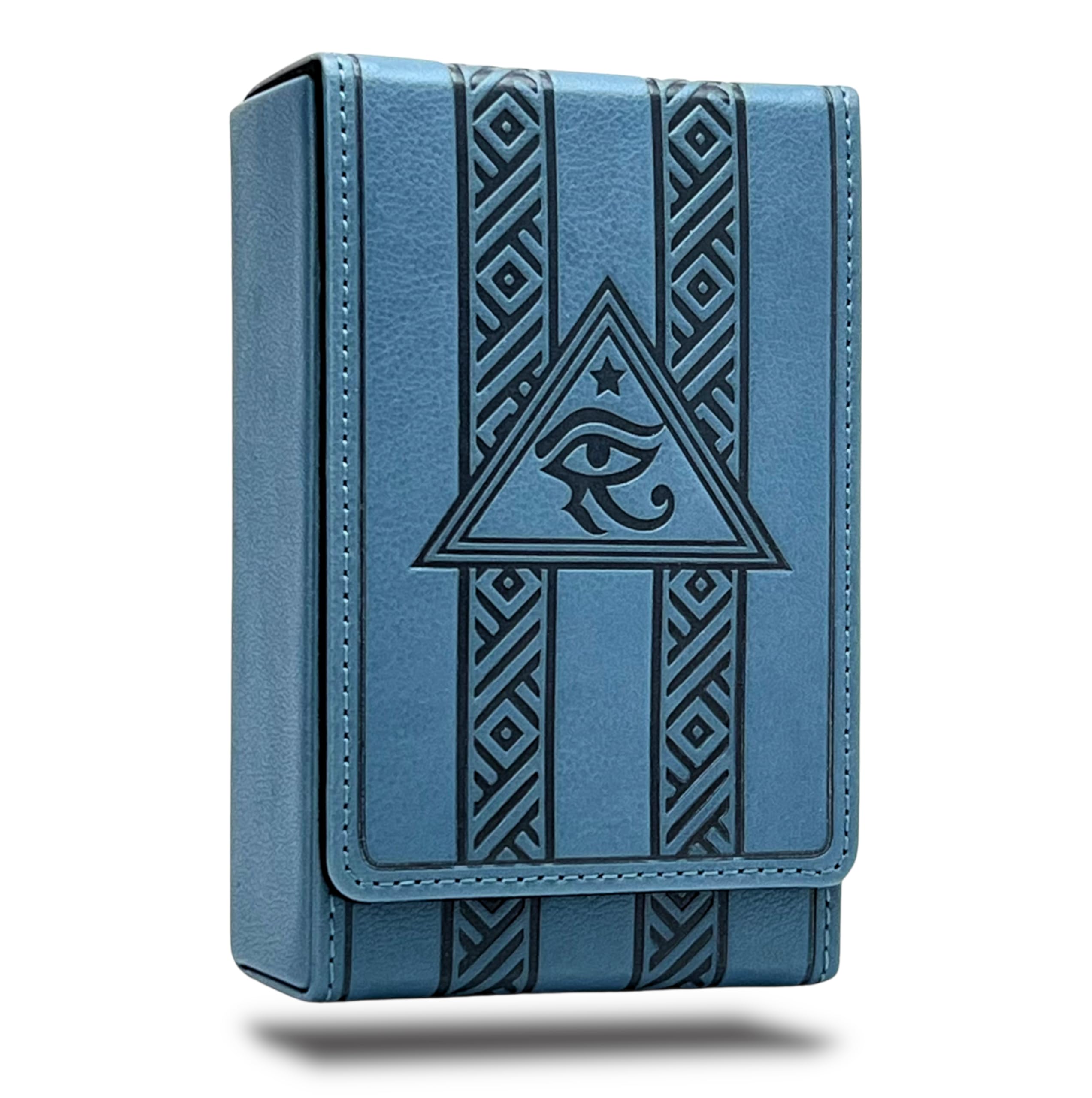 Luck Lab Leather Tarot Card Case/Holder - Blue - For Most Standard Size Tarot Cards (Fits Deck size with Box measuring 4.875 x 2.875 x 1.25)- Eye of