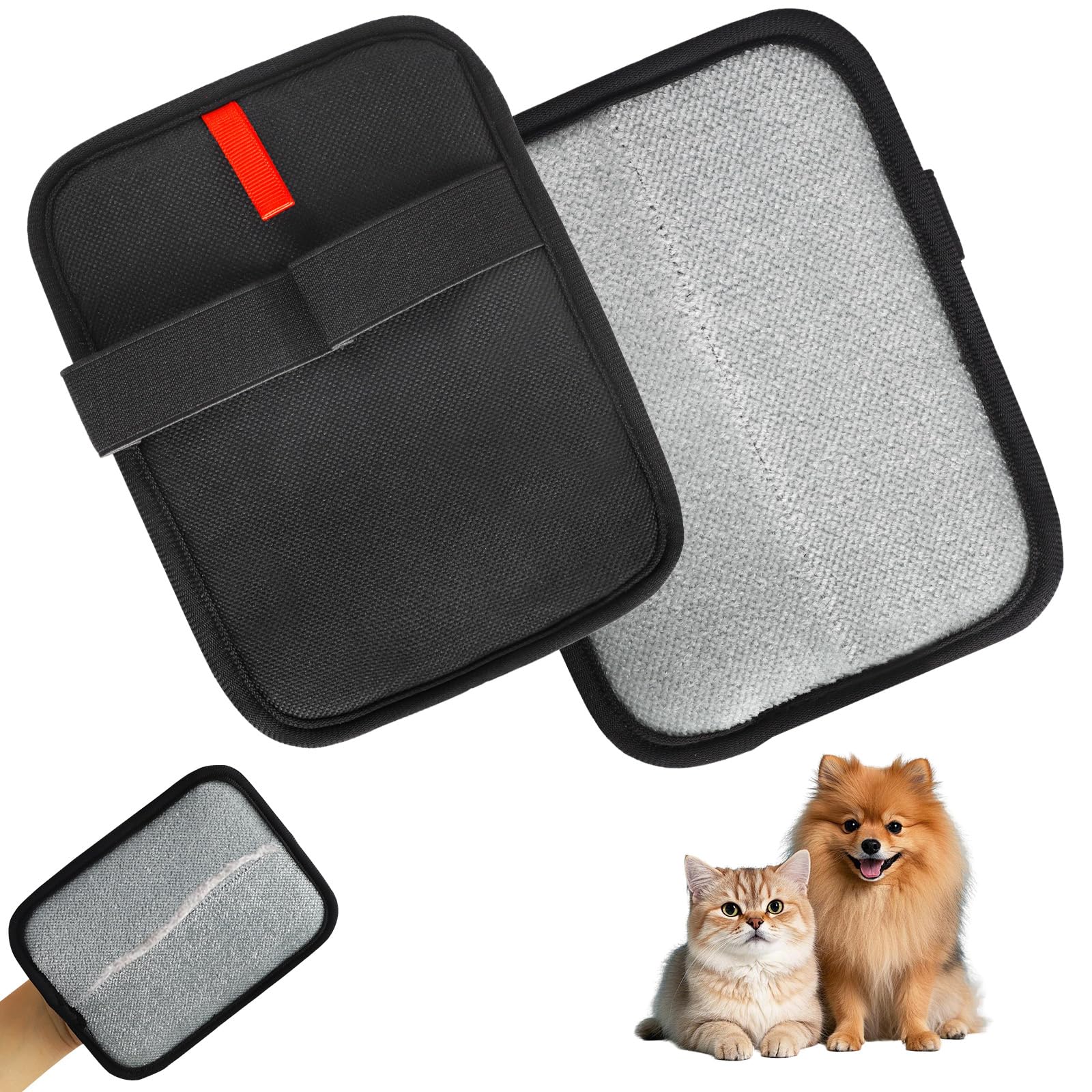 Ninnyi 2 Pcs Static Removal Pet Hair Remover Gloves, Reusable Double Sided Grooming Electrostatic Glove for Dog & Cat
