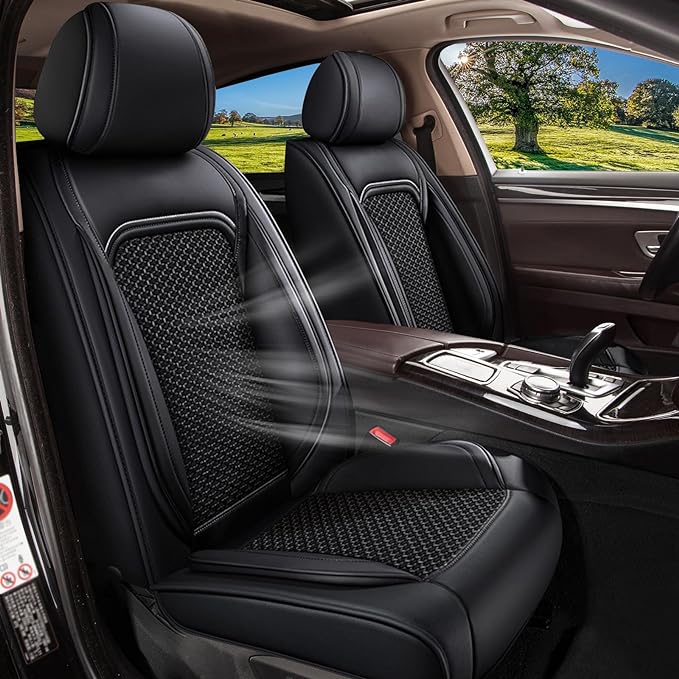 Car Seat Cover Luxury Leather 5-Seats Full Front +Rear Protector For Toyota Gray