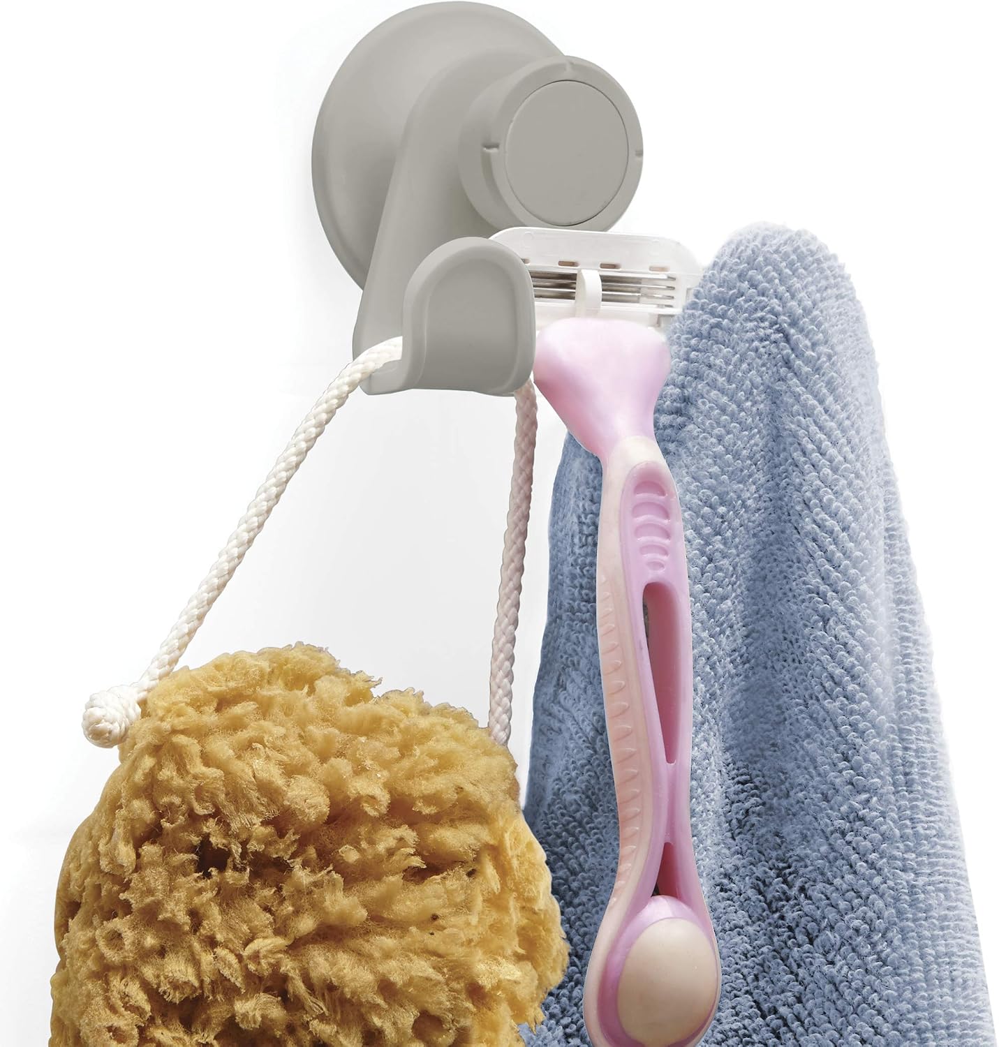 Umbra Flex Shower Storage Accessories with Patented Gel-Lock Technology Suction Cup, Grey