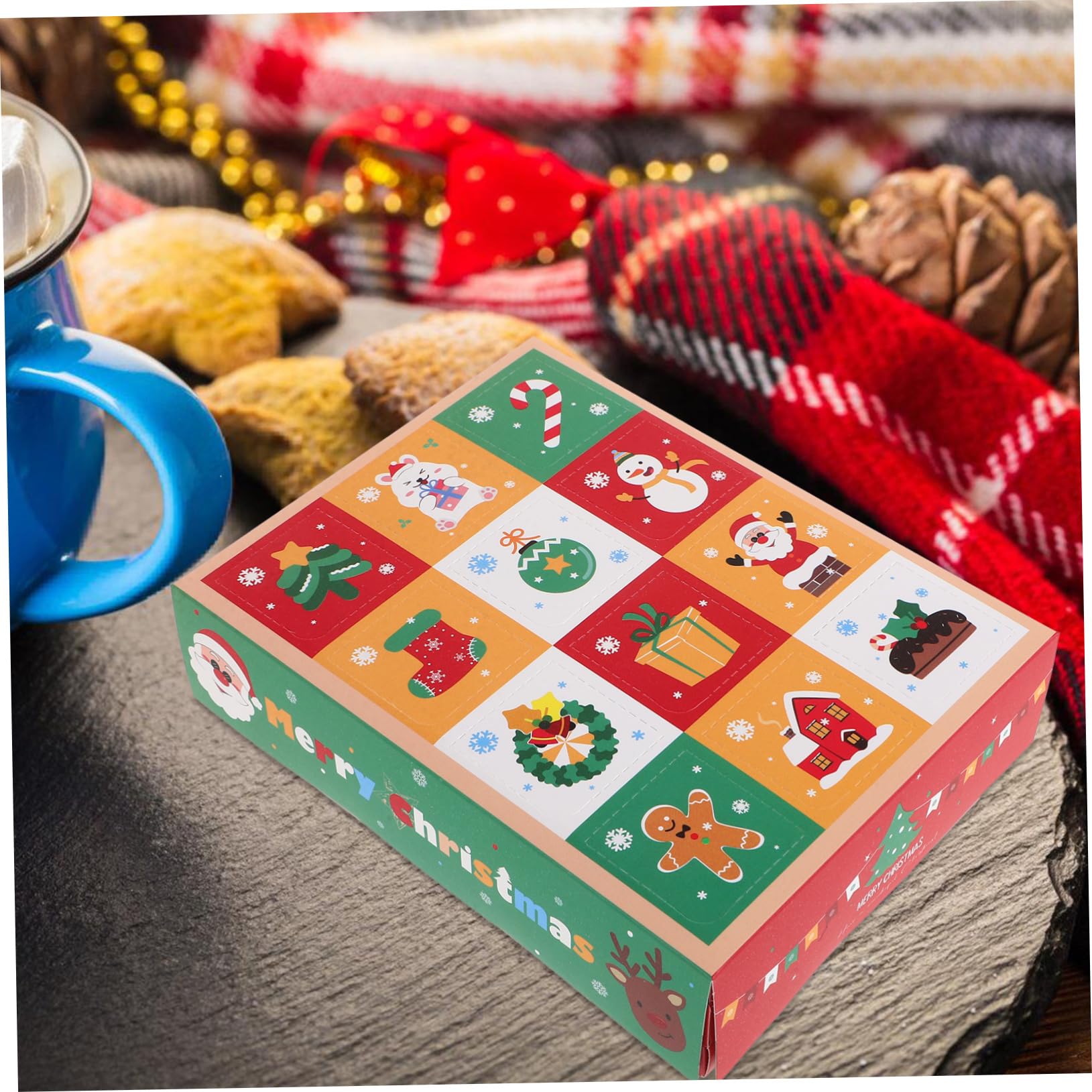 Zerodeko Caja De De Con Compartimentos De Unidades Para Navidad Caja Vacía Para Dulces Y Detalles Festivos Para Fiestas Y Celebraciones Navideñas 5 Piezas X 4