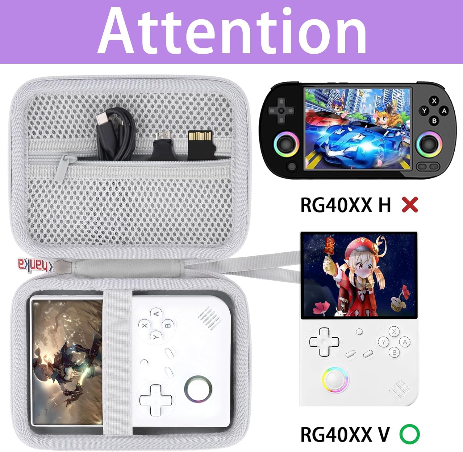 khanka Hard Travel Case Replacement for RG40XX V Retro Handheld Game Console,Case Only.