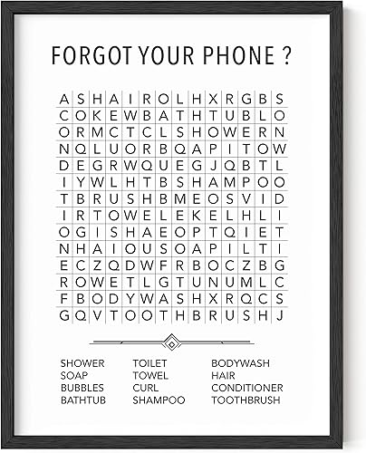 Letreros de baño Haus and Hues, divertidos, para decoración del hogar, arte de baño, 12 x 16 pulgadas, sin marco