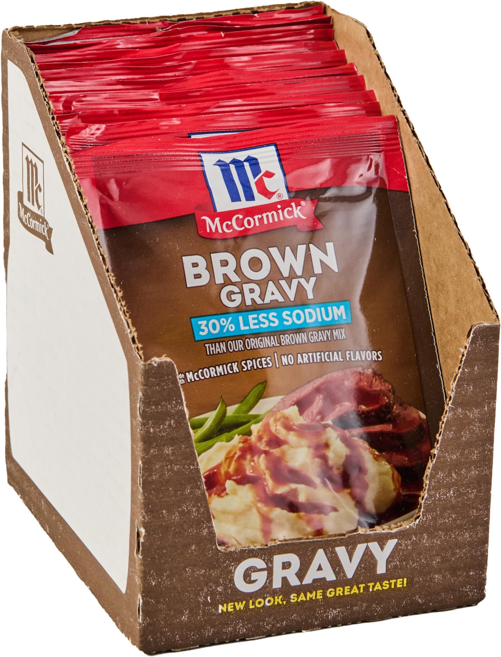 McCormick 30% Less Sodium Brown Gravy Mix, 0.87 oz (Pack of 12)