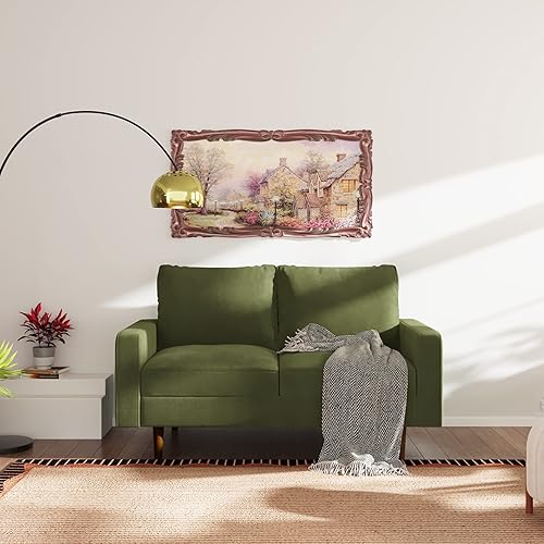 SILKIR Sofá biplaza para 2 personas para sala de estar perfecto para apartamentoestudiooficina y espacio pequeño tela de terciopelo montaje rápido y