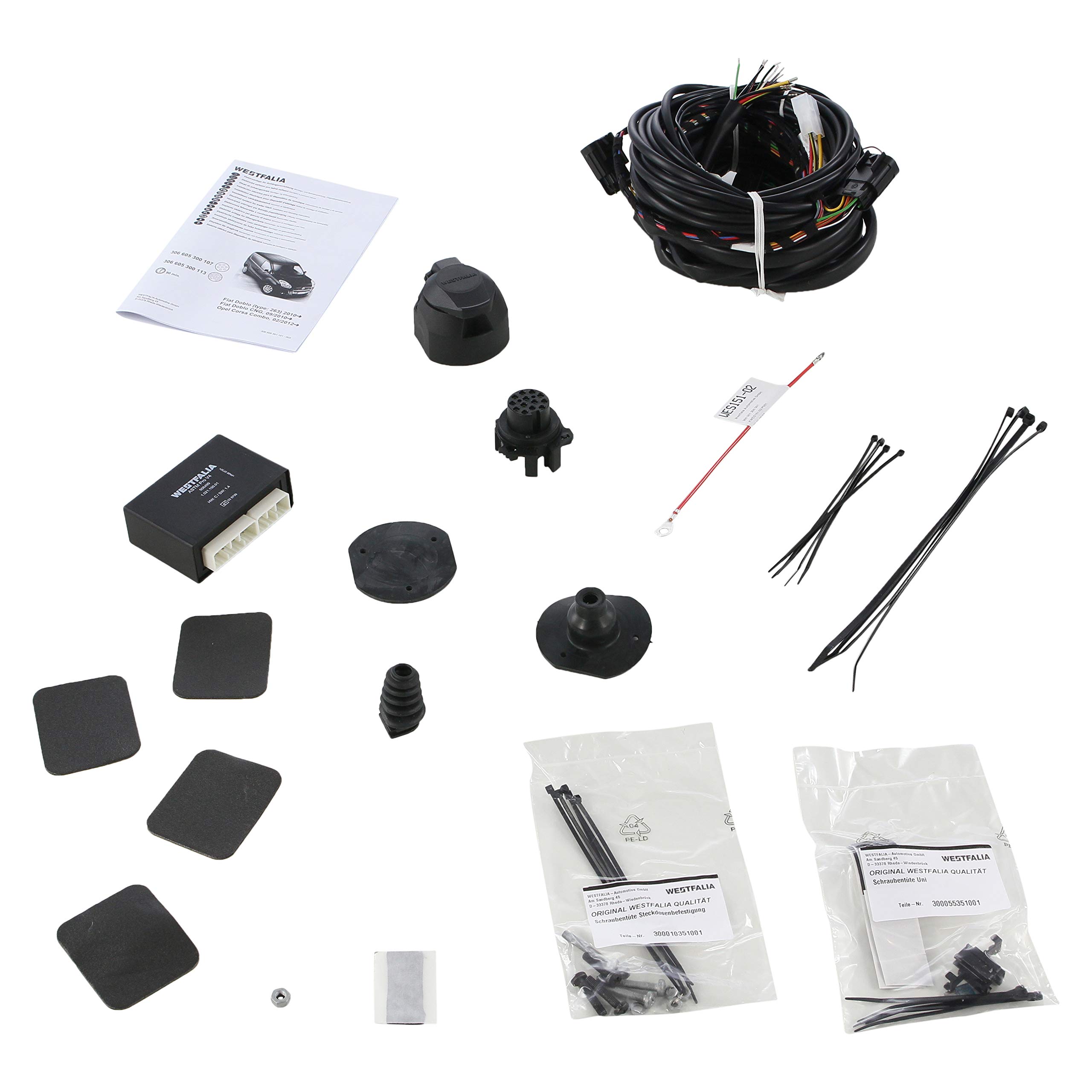 Westfalia Kit Elettrico Per Gancio Traino – Cablaggio Per Sprinter 3,5-t (906) – Attacco 13 Poli, Compatibile Con Sensori Di Parcheggio
