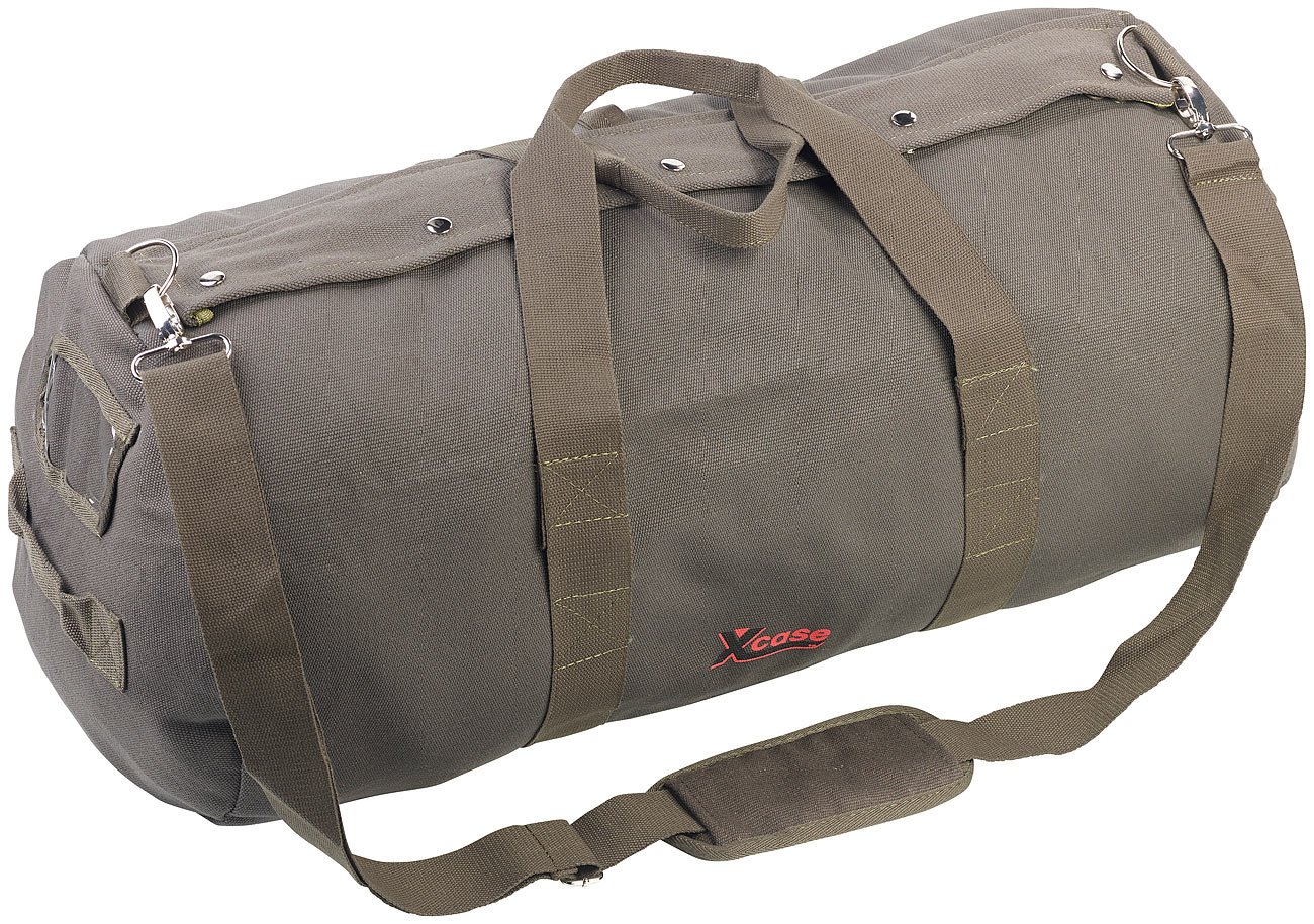 Xcase Reisetasche Segeltuch: 2er-Set XL-Canvas-Reisetaschen mit gepolstertem Schultergurt, 70 Liter (Unisex-Reisetasche, Tasche für Fitnessstudio)