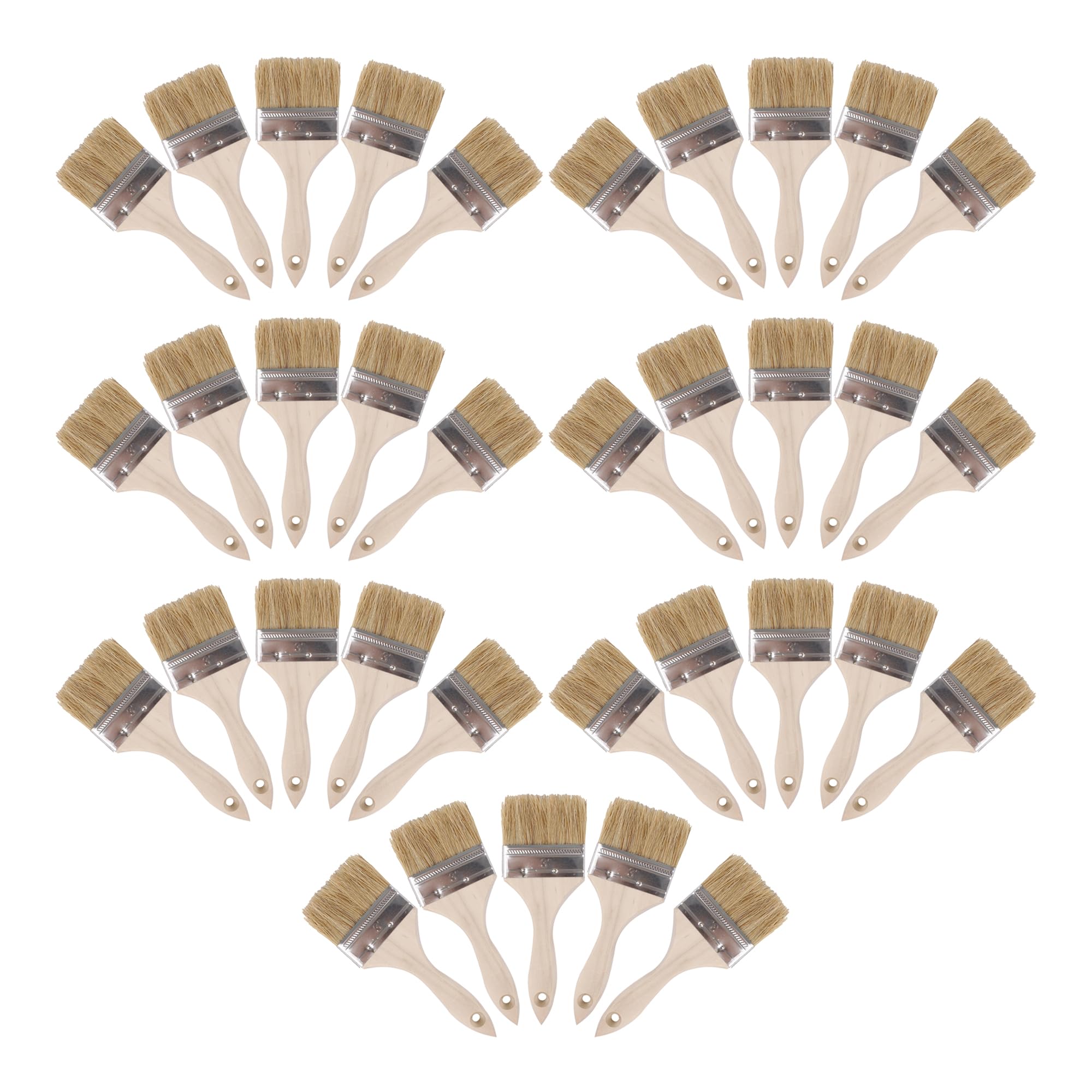 Pincel plano para pintura interior y exterior con mango extendido de 7,6 cm, paquete de 35